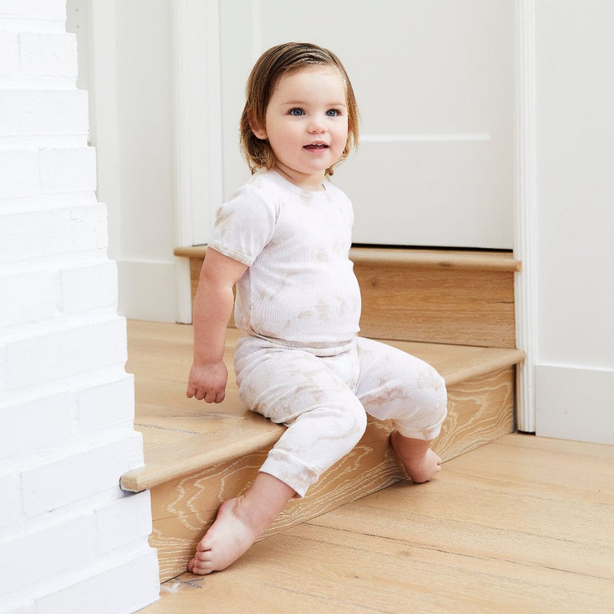 Eco Crystal Ribbed Tee and Legging Sets Oat