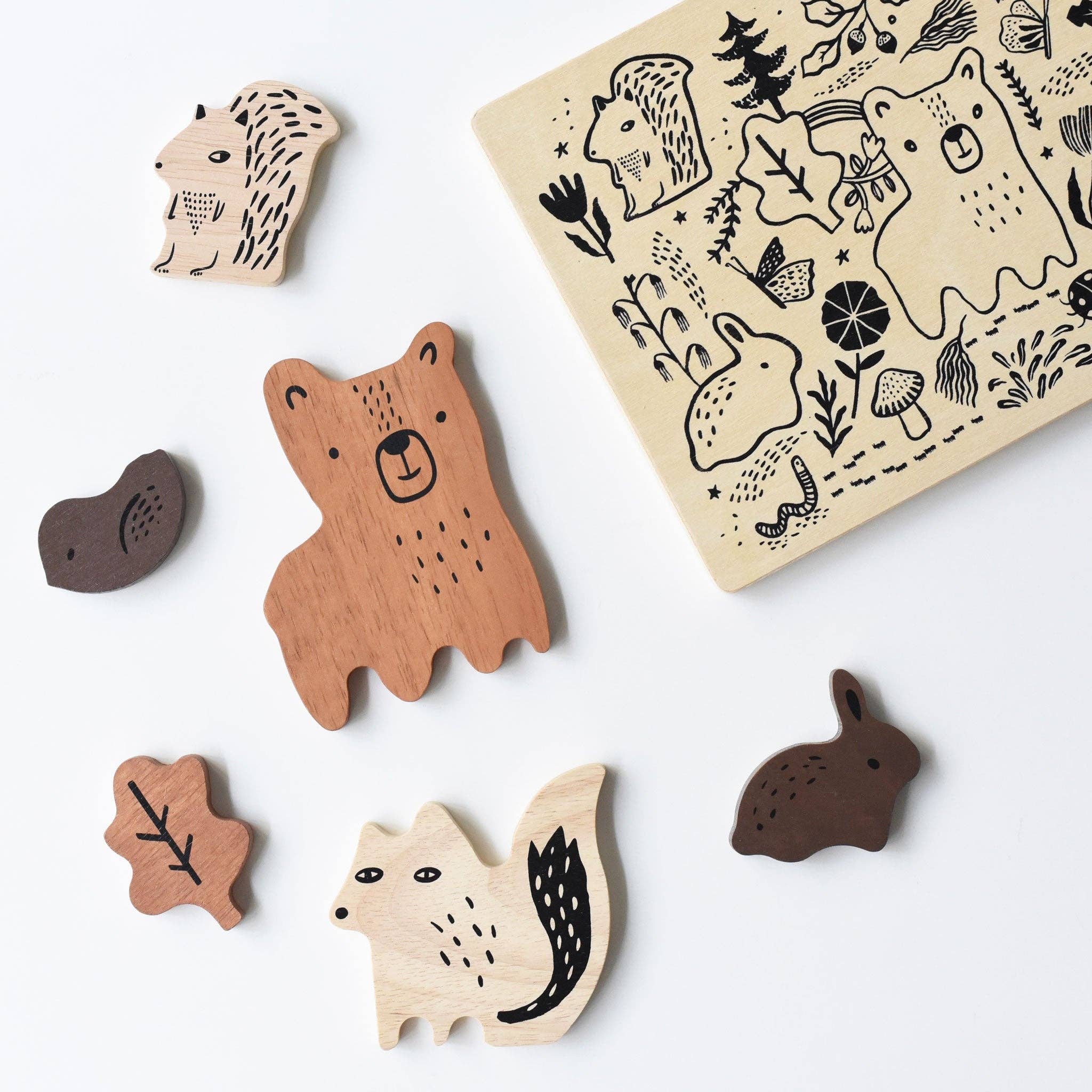 Wee Gallery - Wooden Tray Puzzle - Woodland Animals