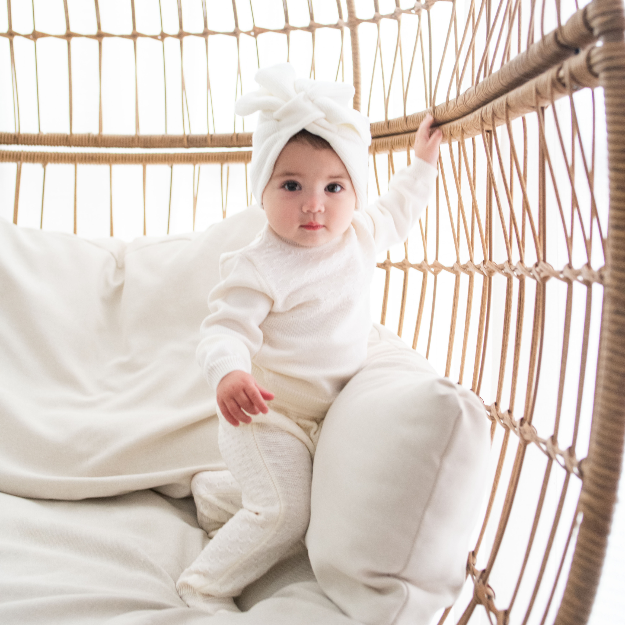 Virgin Merino Wool Sweater Latte White