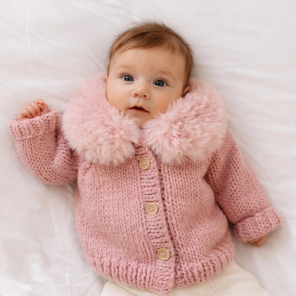 Fur Collar Cardigan
