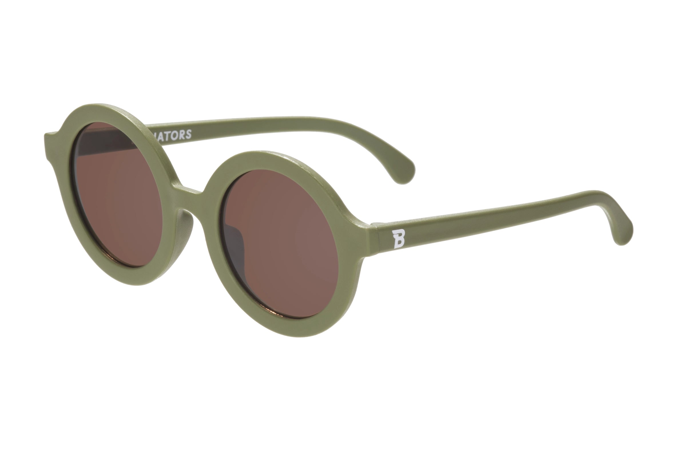 Wild Moss Euro Round Sunglasses with Amber Lenses