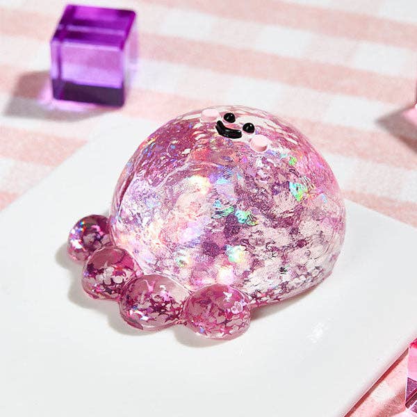 Showcase - SqueezeSquad Taba Deluxe Premium Silicone Squishy Fidget Toy - Fuchsia Octopus