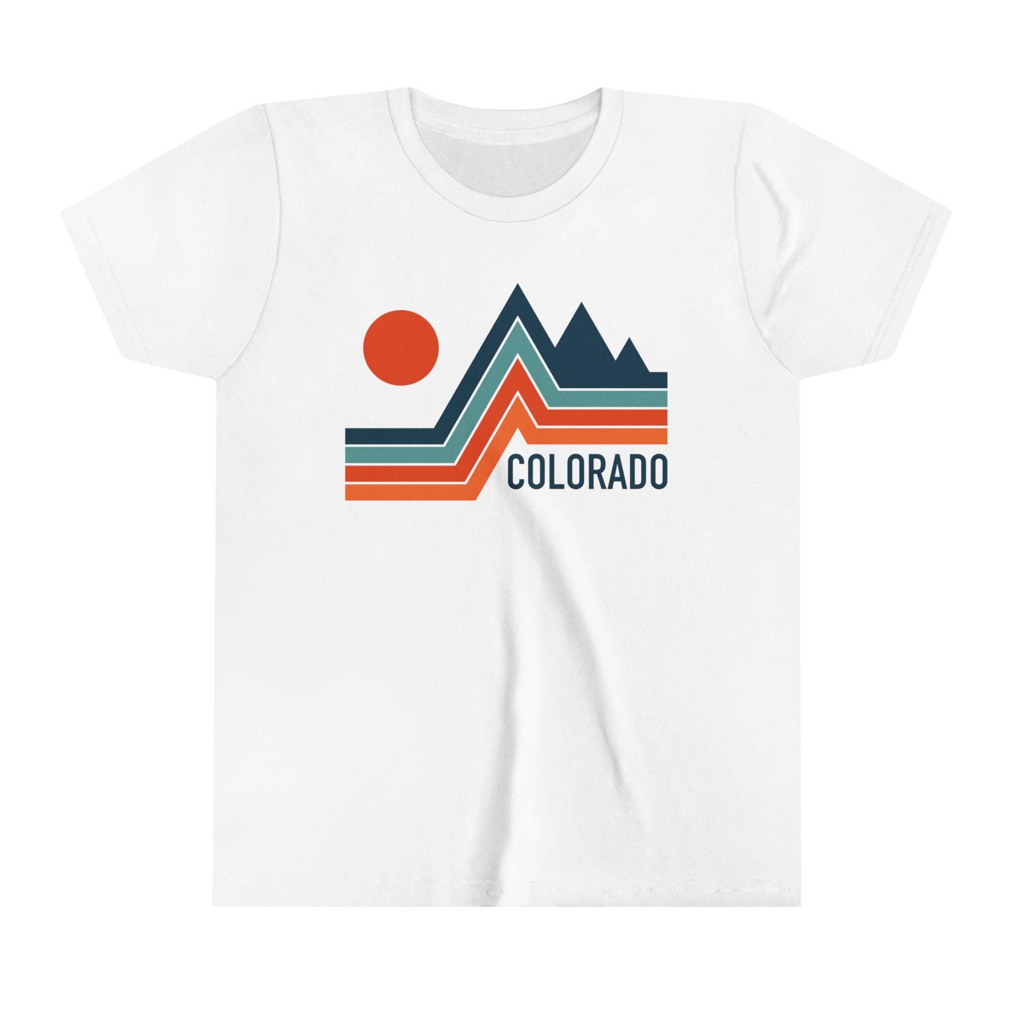 Hey Mountains - Colorado Youth Shirt - Retro Mountain Kids Graphic Tee