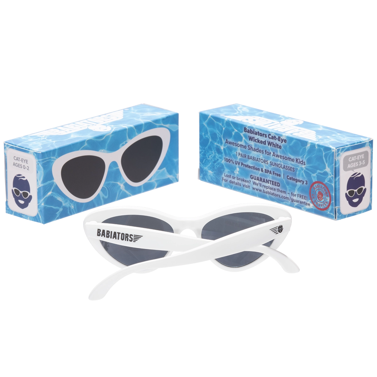 Wicked White Cat Eye Kids Sunglasses