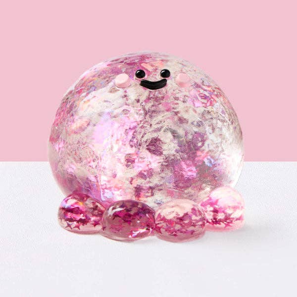 Showcase - SqueezeSquad Taba Deluxe Premium Silicone Squishy Fidget Toy - Fuchsia Octopus