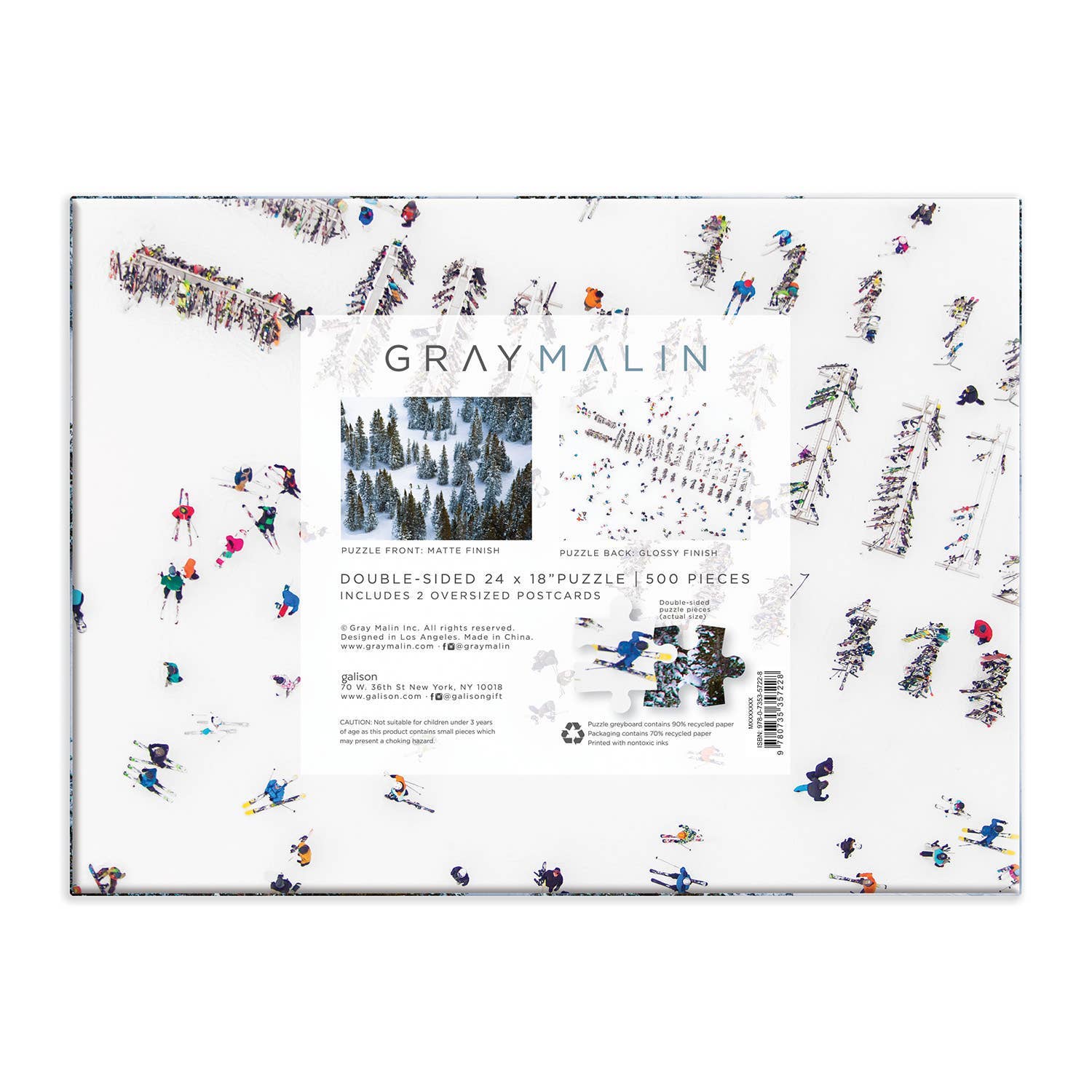 Chronicle Books - Gray Malin The Snow Double-Sided 500 Piece Puzzle