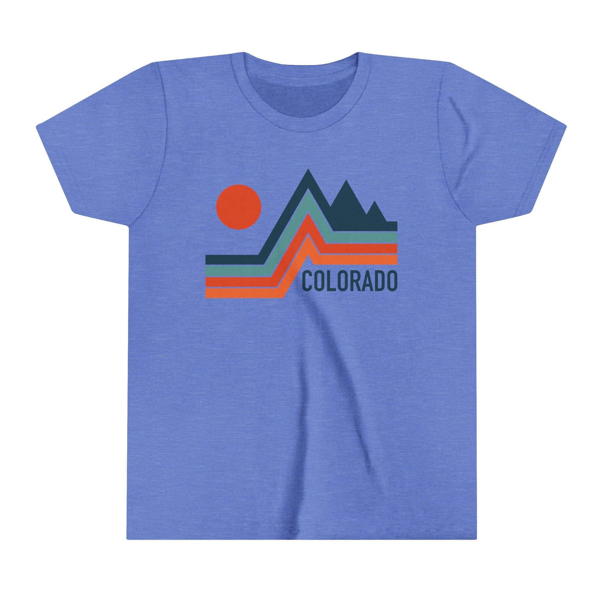 Hey Mountains - Colorado Youth Shirt - Retro Mountain Kids Graphic Tee