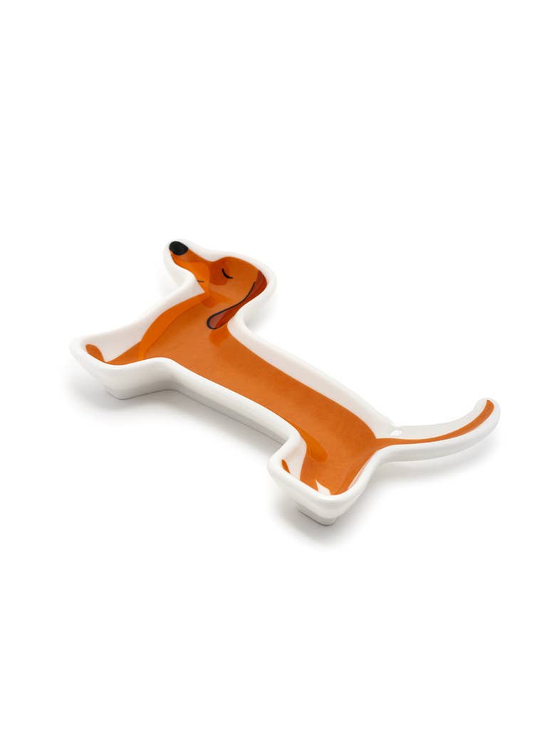 Living Royal - Ceramic Trinket & Jewelry Tray / Dish - Dachshund Puppy Dog