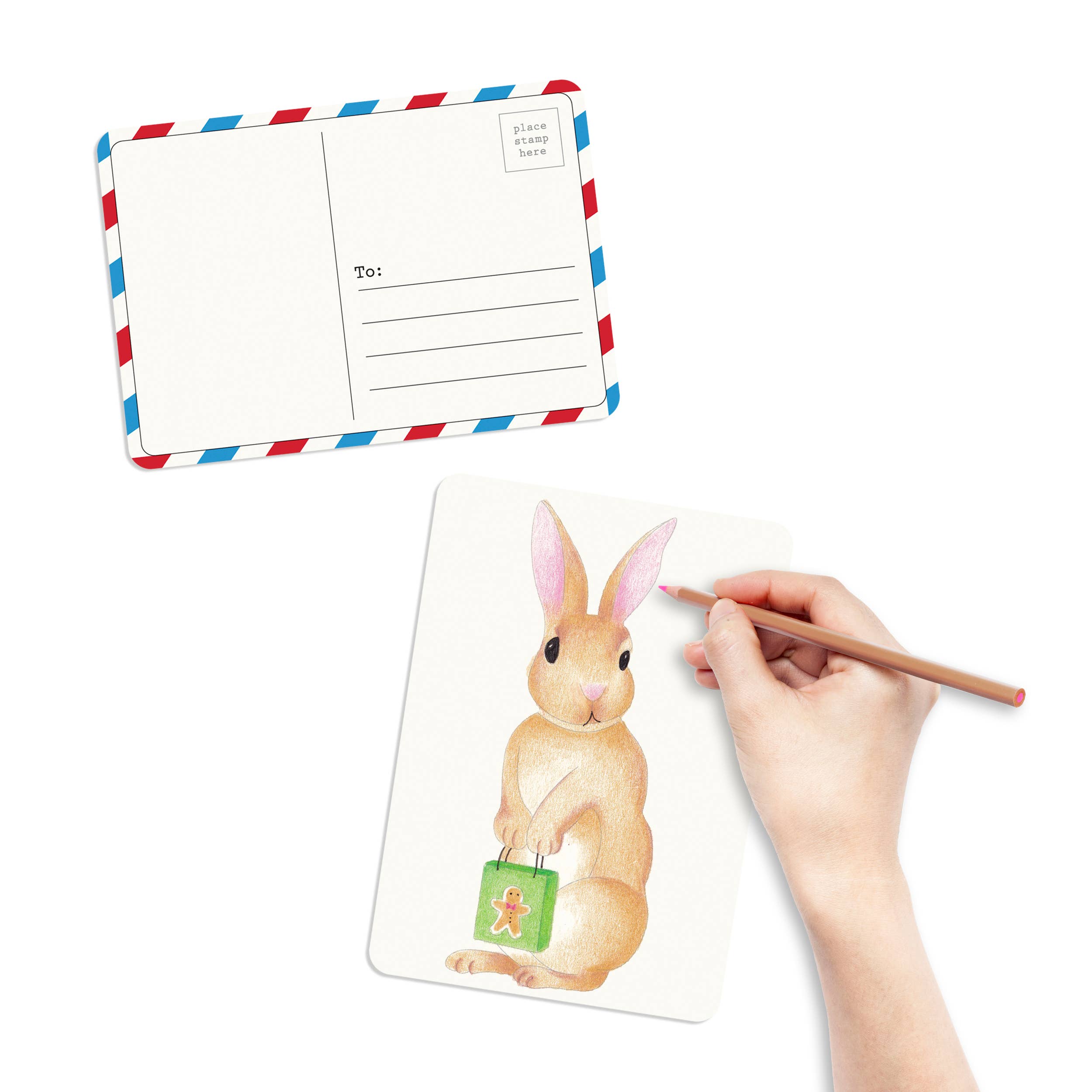 elseware unplug / eco-kids - Coloring Postcards w/ 6 Winter Animal Designs (30cards)