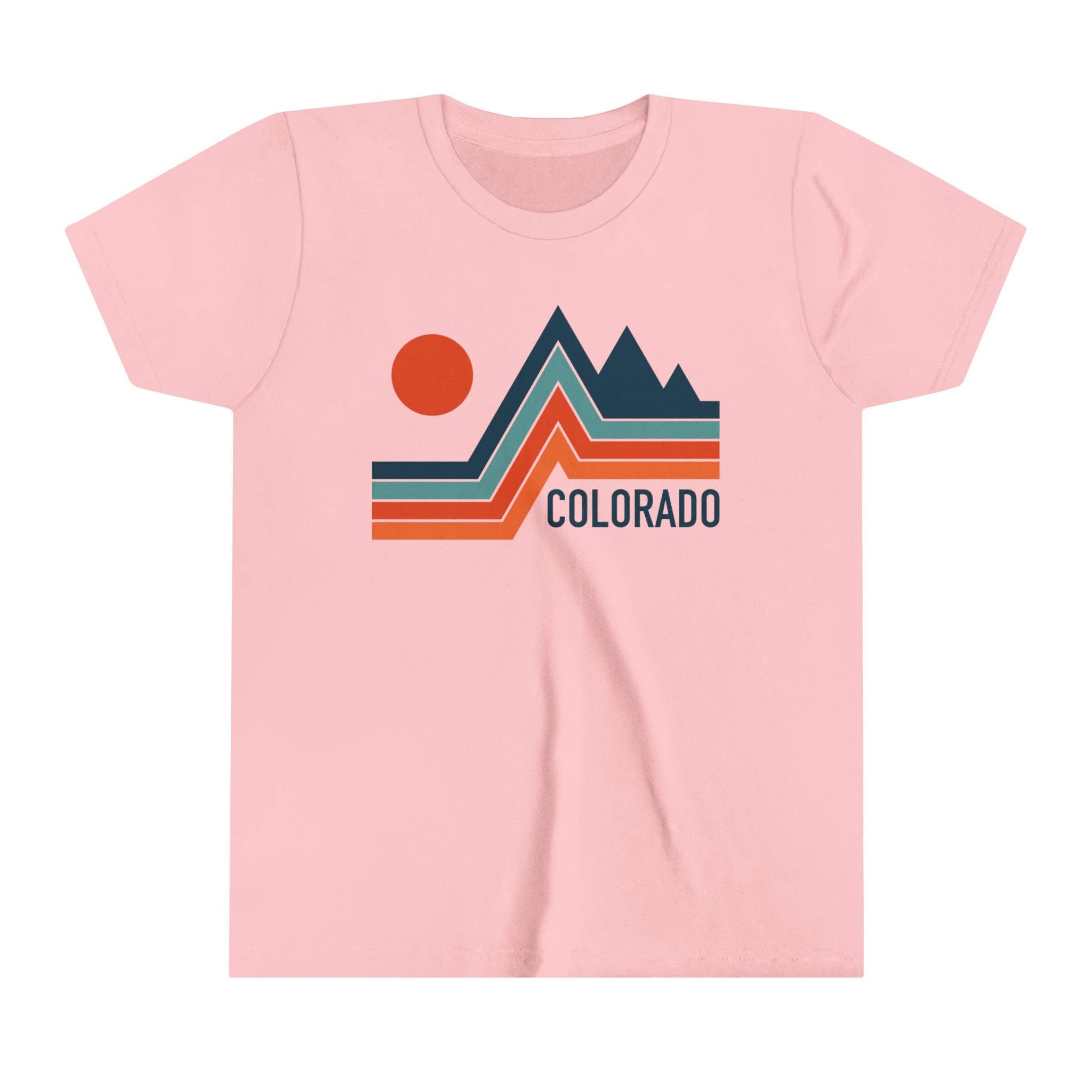 Hey Mountains - Colorado Youth Shirt - Retro Mountain Kids Graphic Tee
