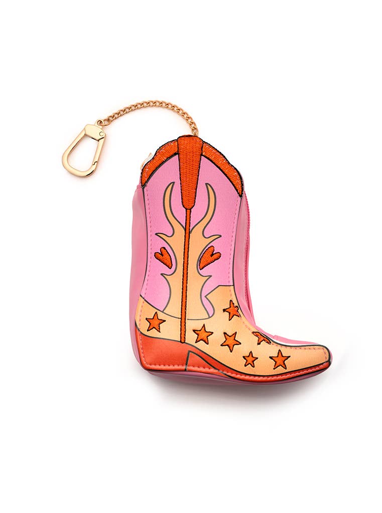 Living Royal - 2-in-1 Bag Charm & Reusable Shopper Bag - Pink Cowgirl Boot