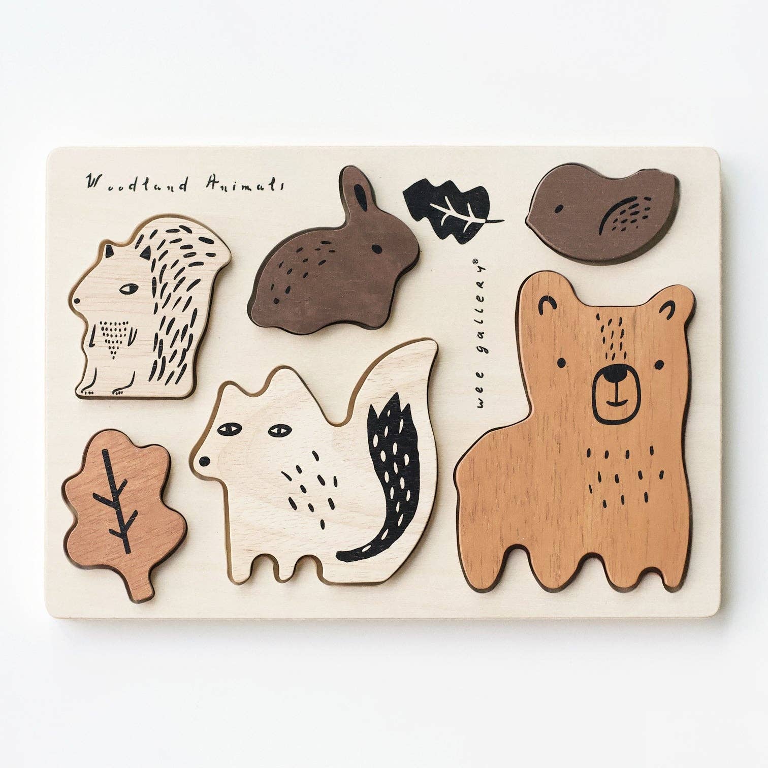 Wee Gallery - Wooden Tray Puzzle - Woodland Animals