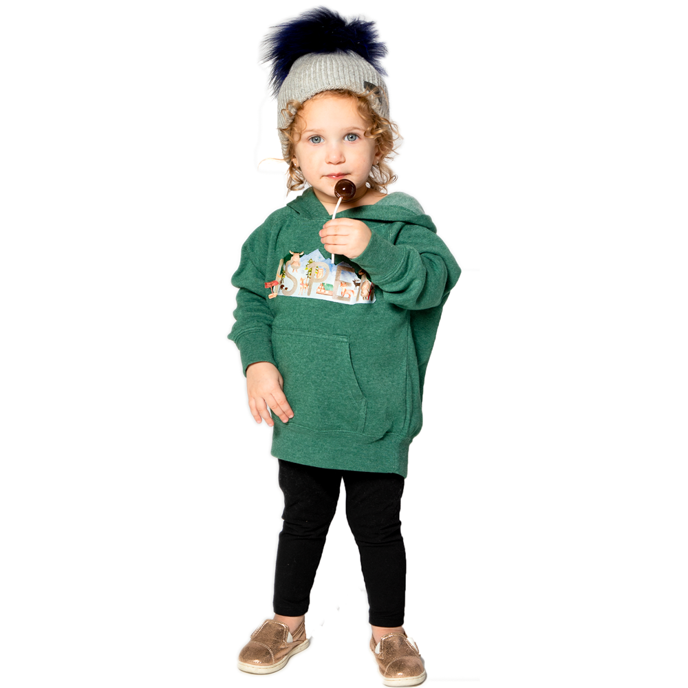 Aspen Watercolor Hooded Sweatshirt Moss Green