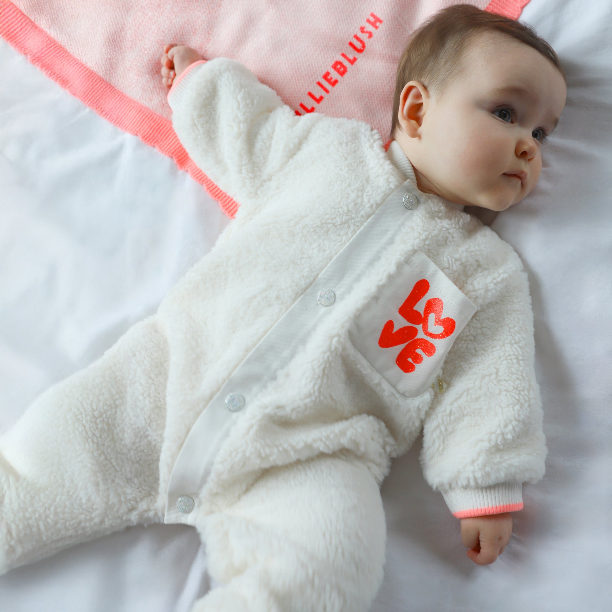 Newborn Faux Sherling Overalls