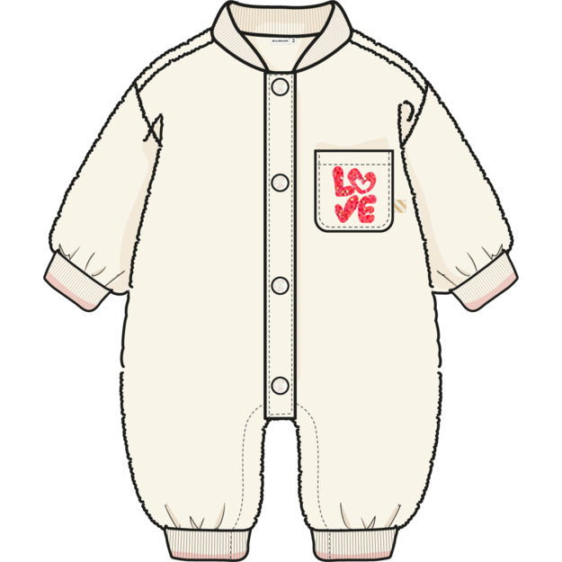 Newborn Faux Sherling Overalls