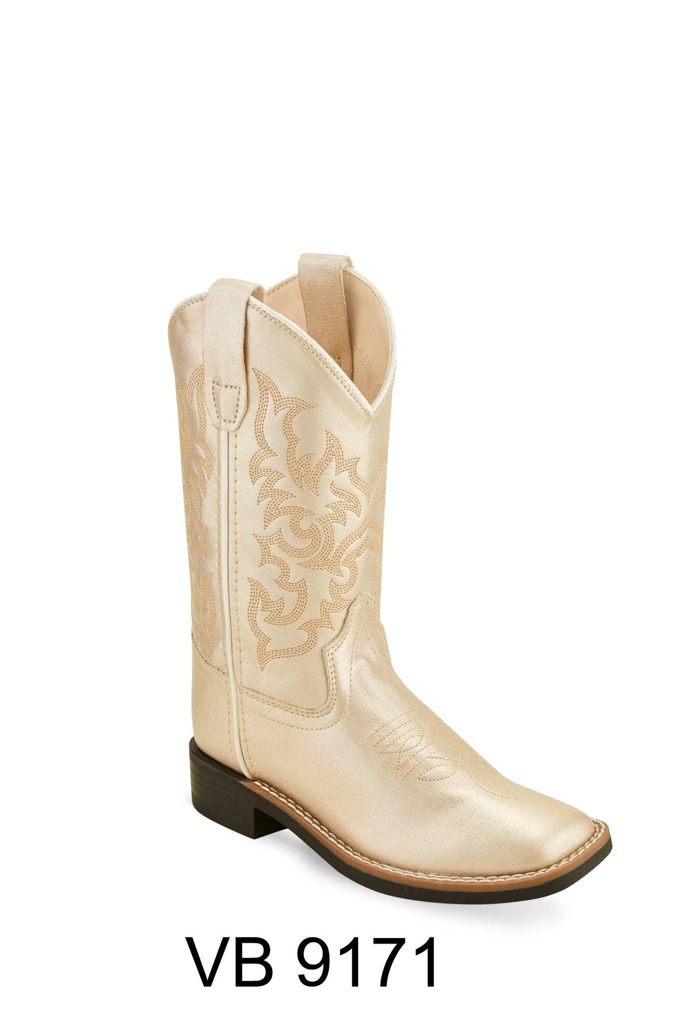 JPC Equestrian - Old West Children's Shiny Cream Boot Size 11 Kids
