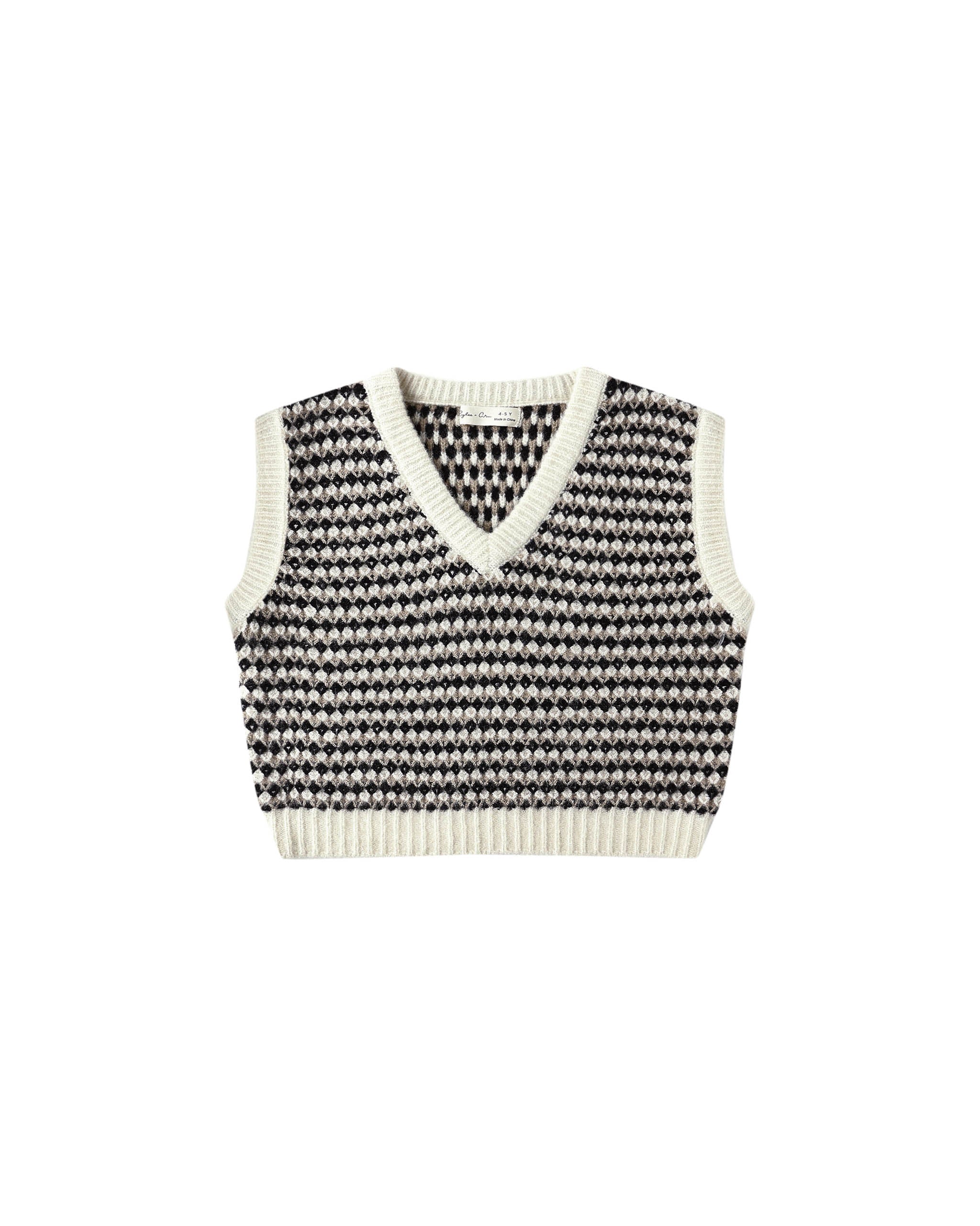 Sweater Vest Black Speckle