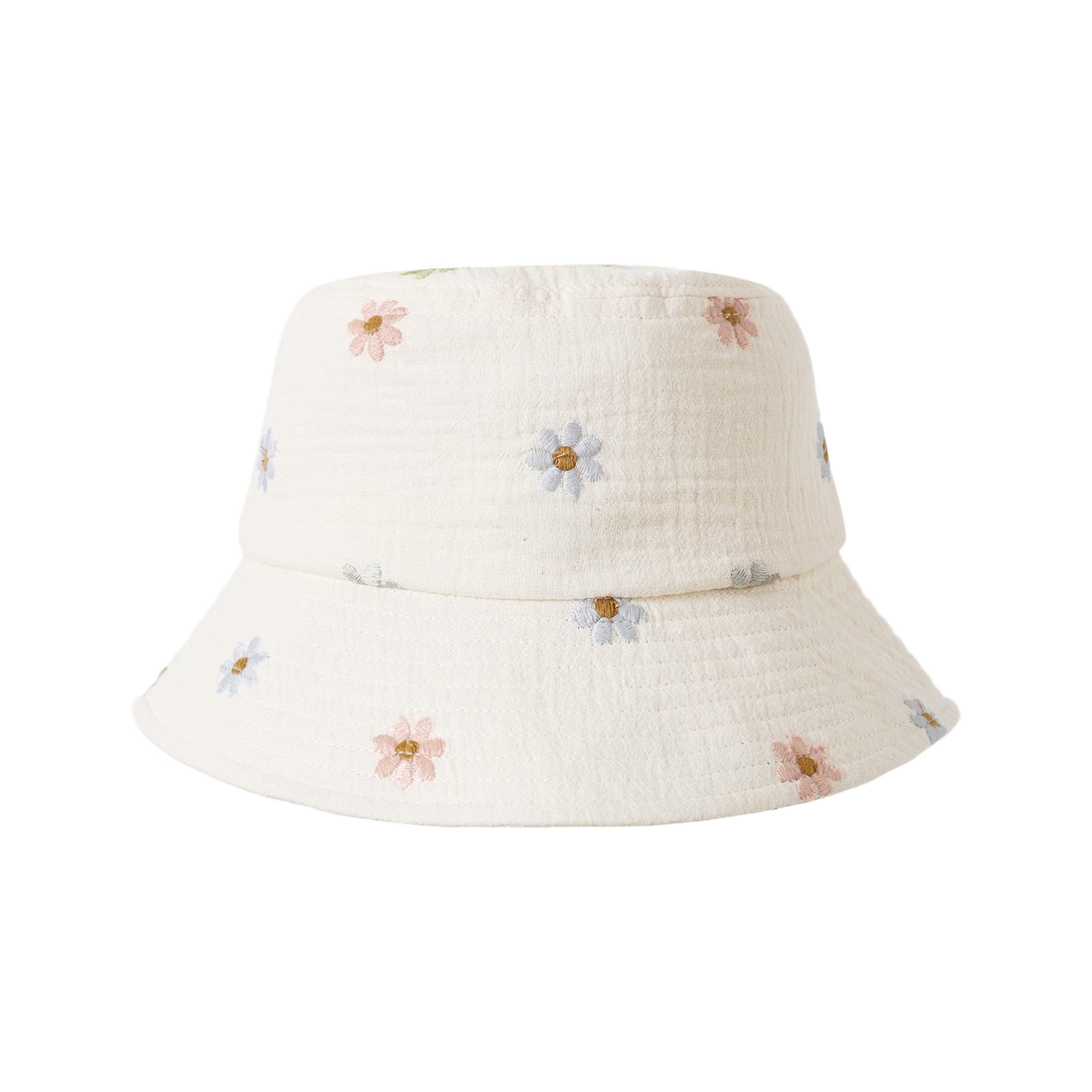 Bucket Hat Embroidered Daisies