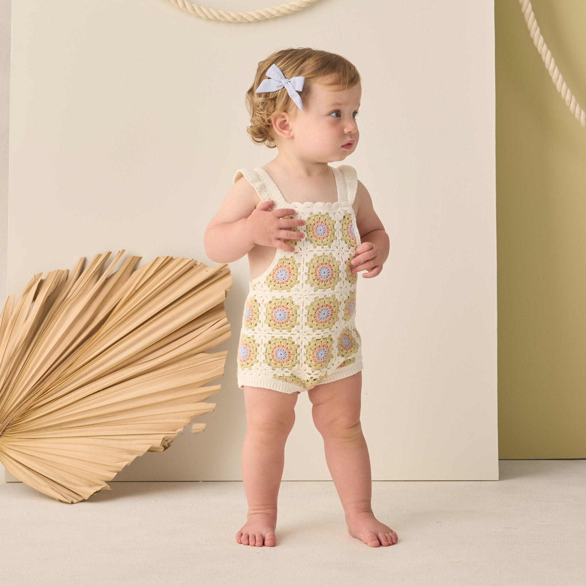 Crochet Romper Citron Daisy Check