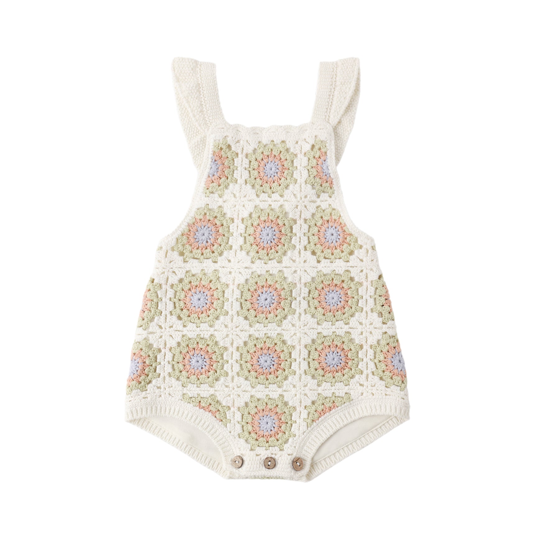 Crochet Romper Citron Daisy Check