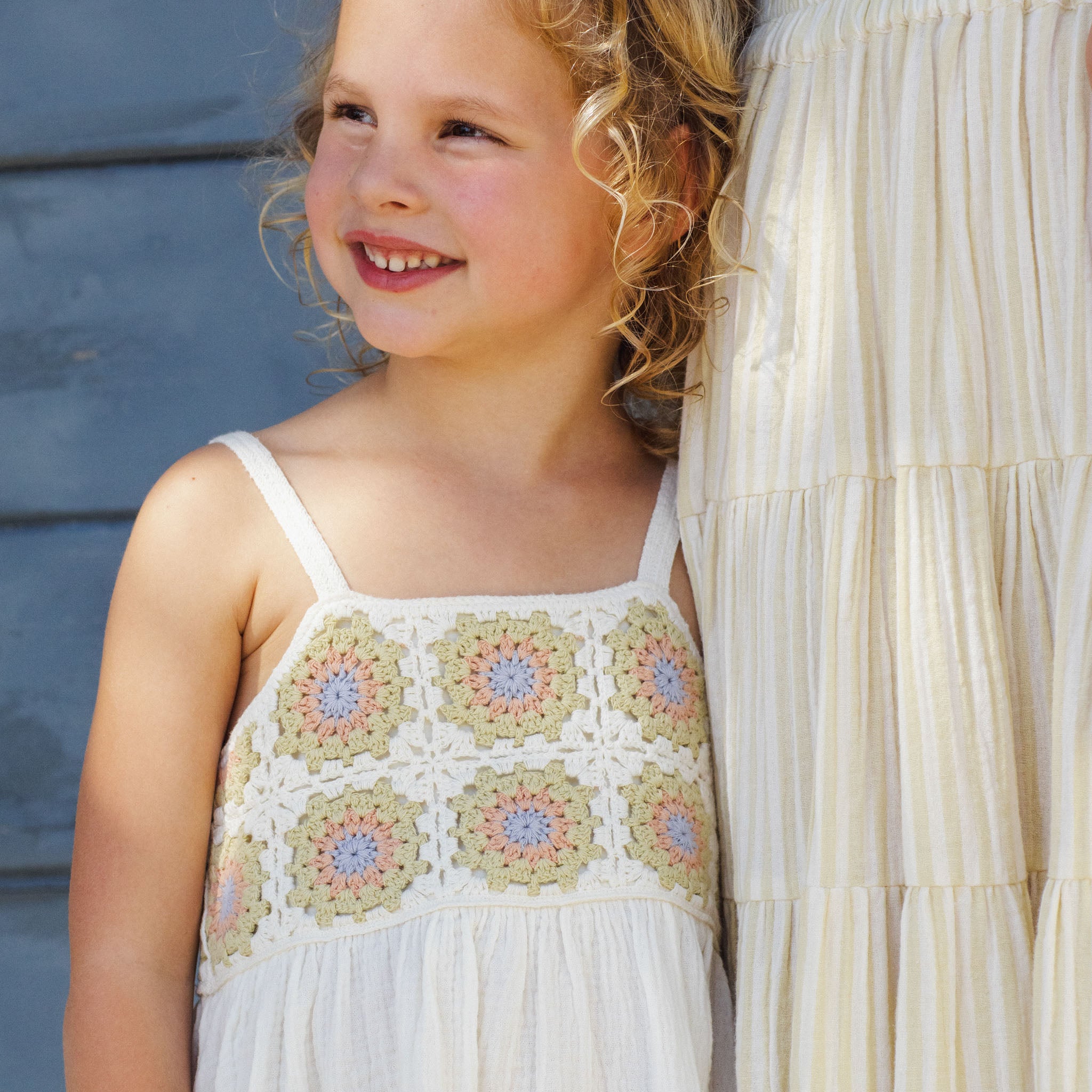 Crochet Sundress Citron Daisy Check