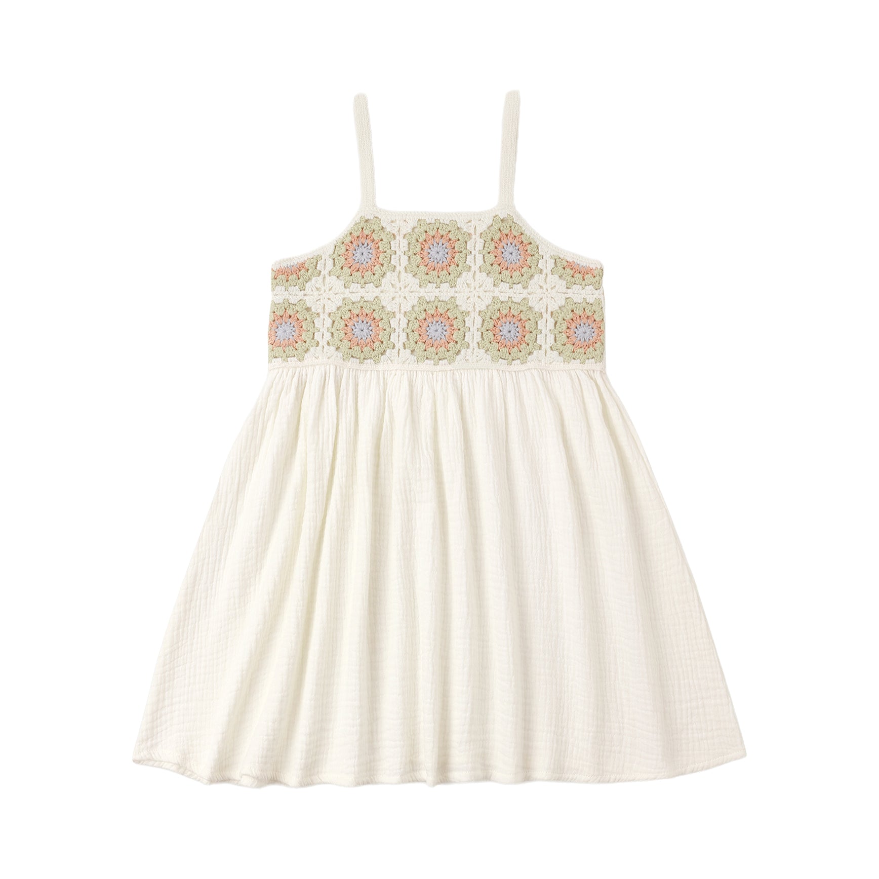 Crochet Tank Set Citron Daisy Check