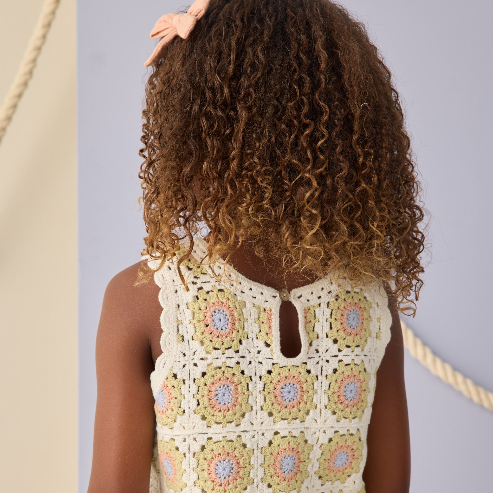 Crochet Tank Set Citron Daisy Check