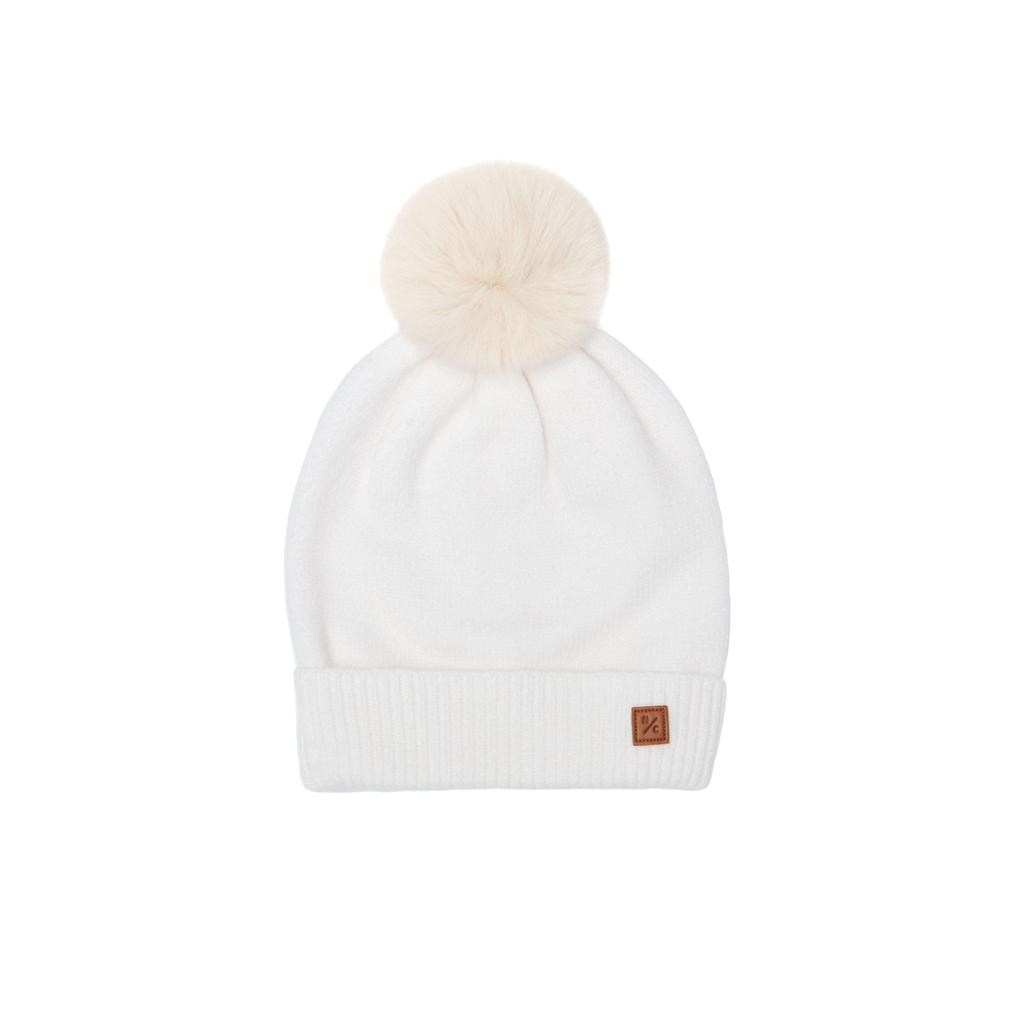 Winter White Pom Pom Hat