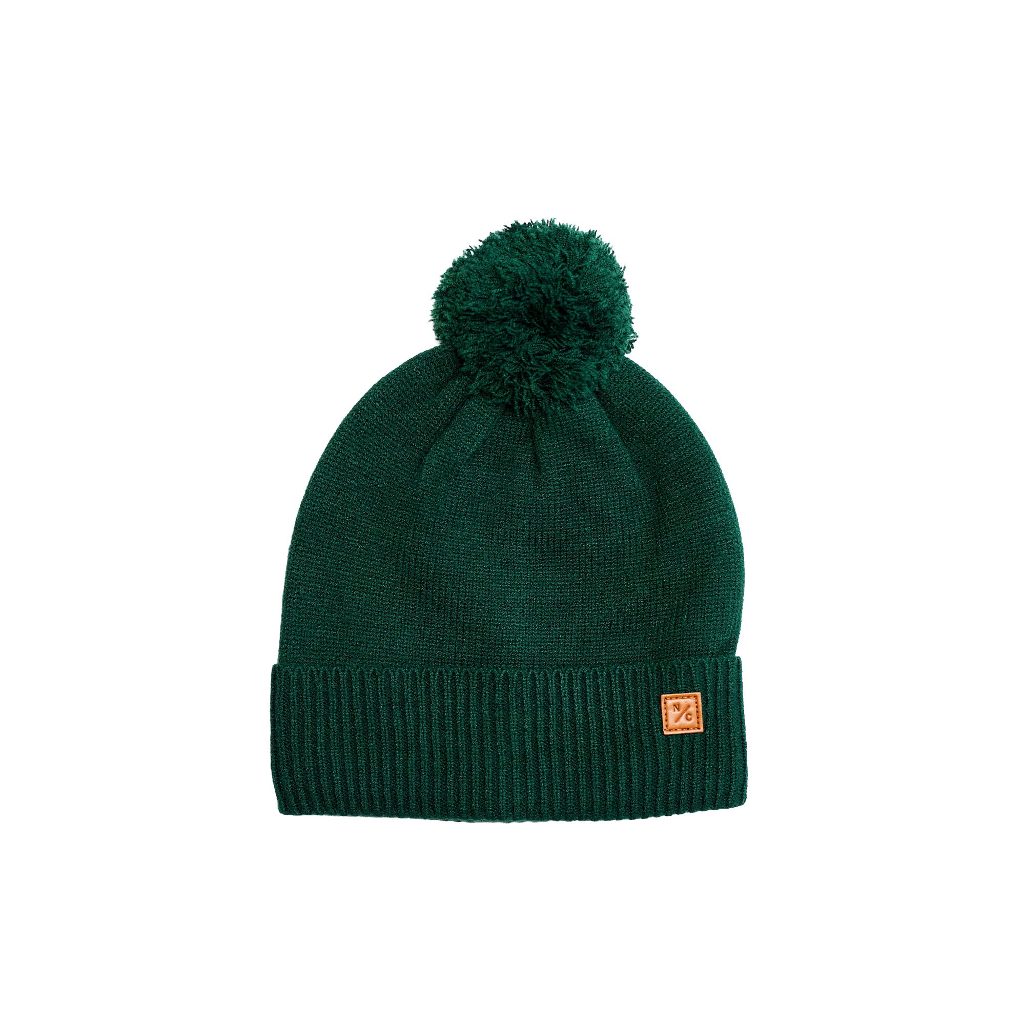 Ivy Green Knit Winter Hat with Knit Pom