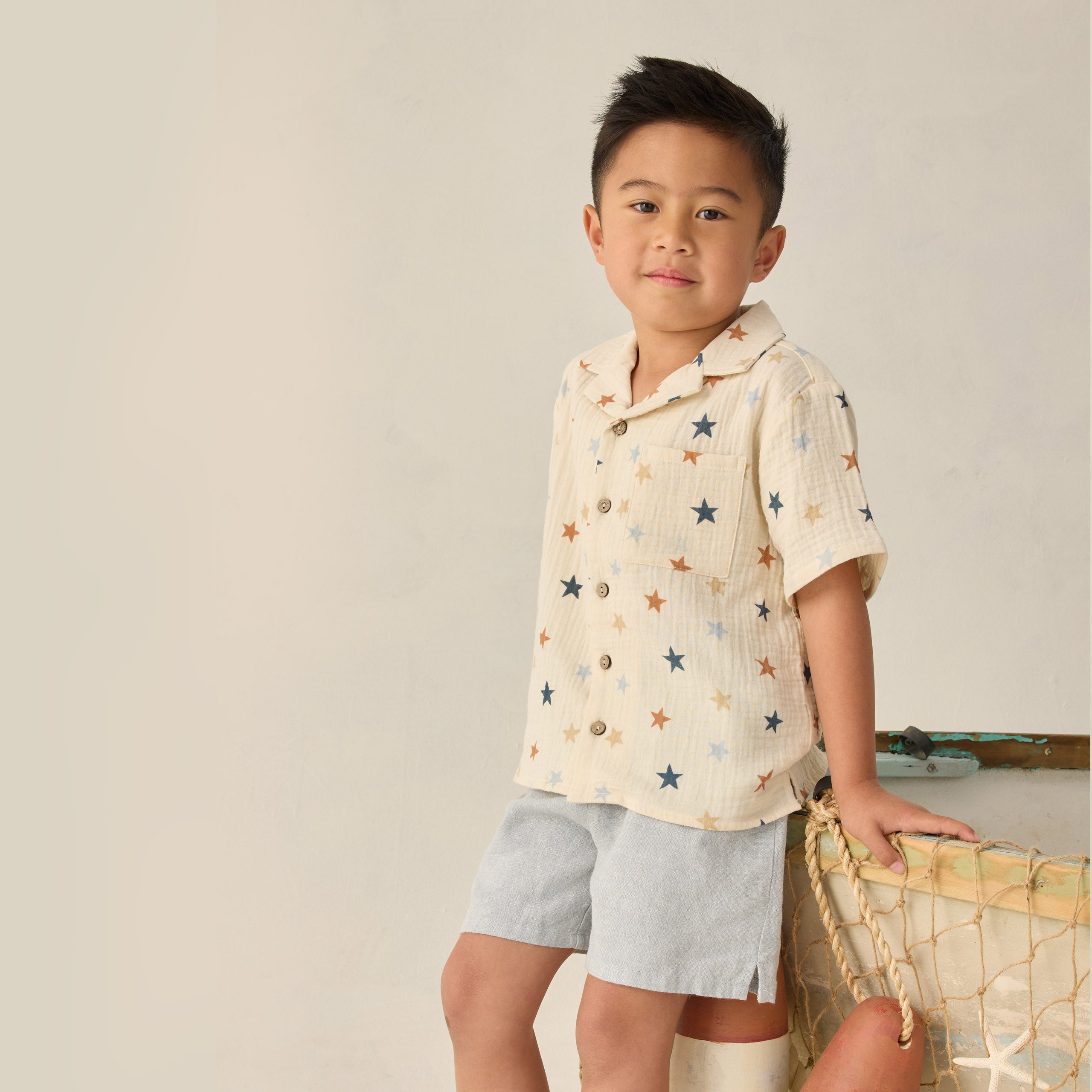 Lappel Collar Shirt Stars
