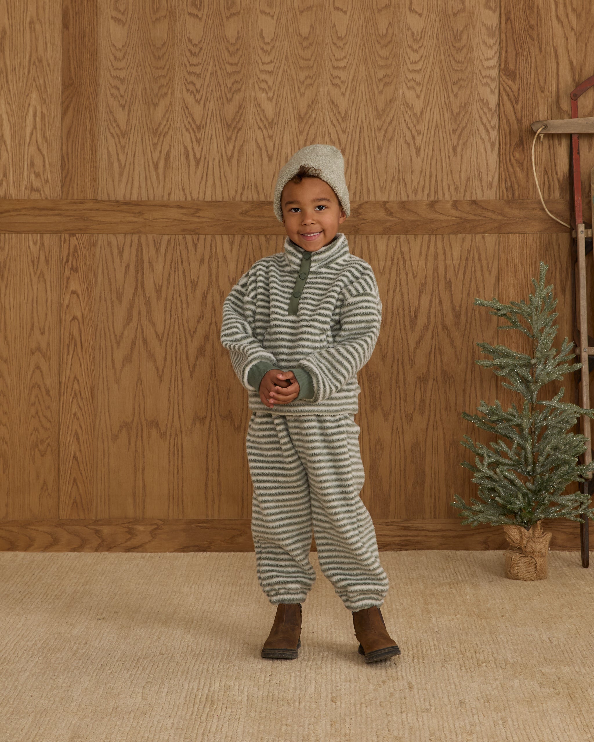 Relaxed Sweatpants Evergreen Stripe