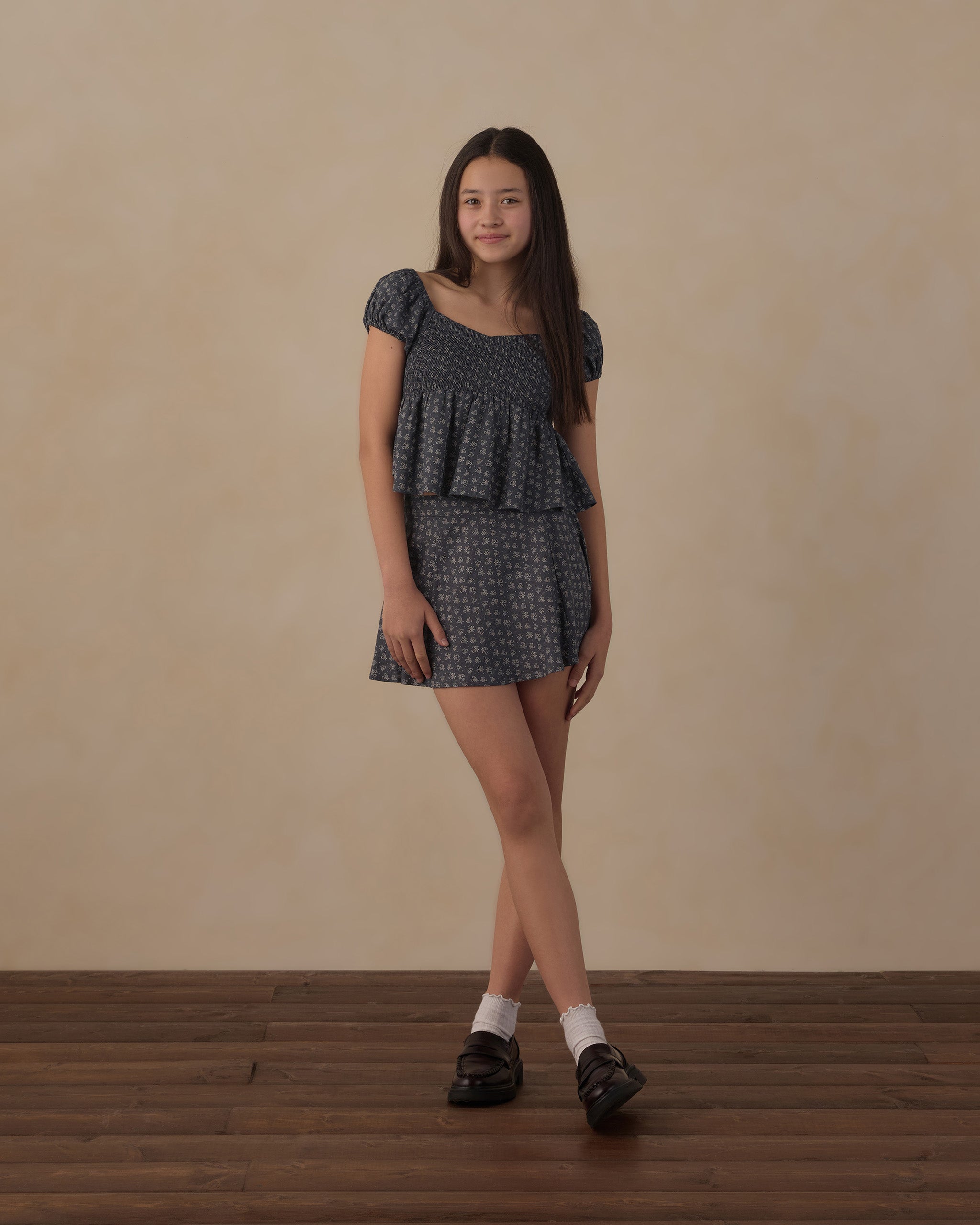 Teen Flutter Top Heart Ditsy