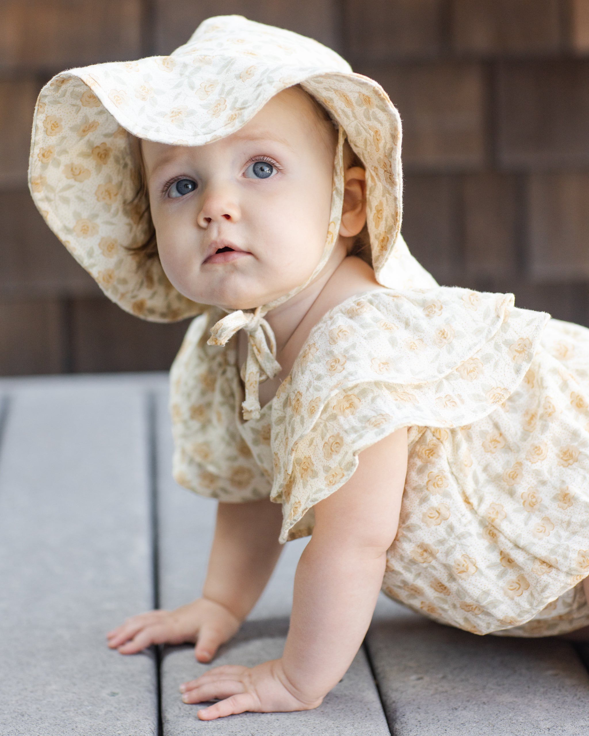 Floppy Sun Hat Yellow Floral