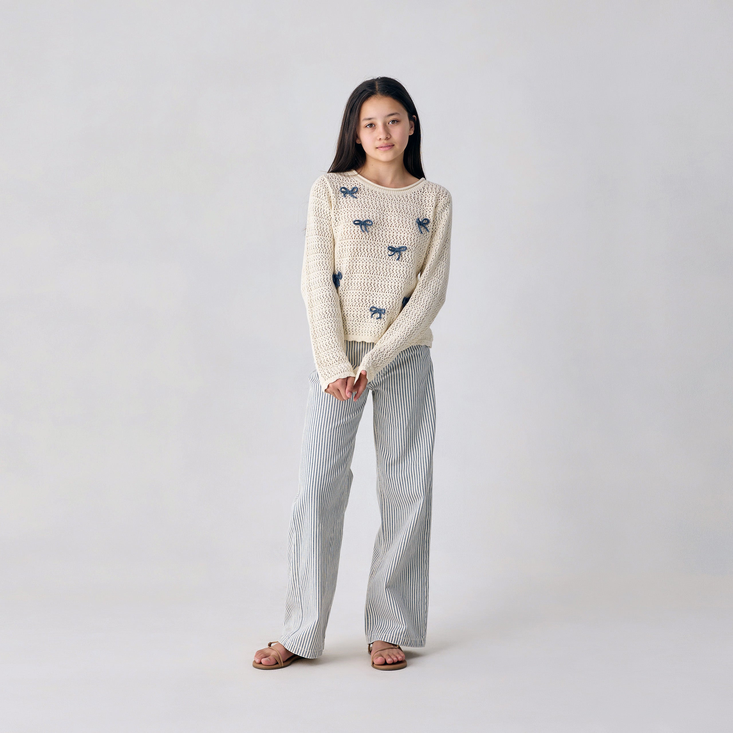 Teen Crochet Knit Pullover Bows