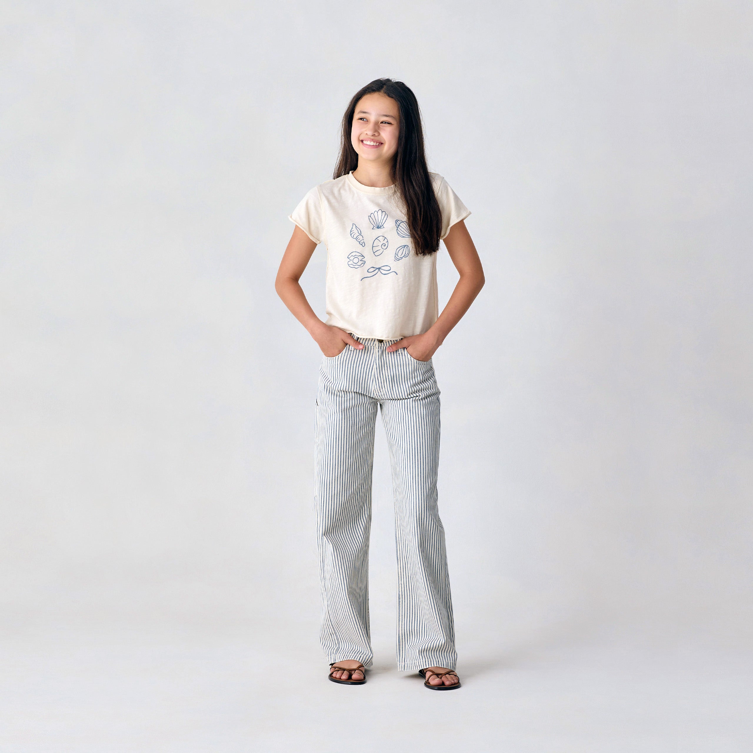 Teen Ribbed Tank Heather Marine