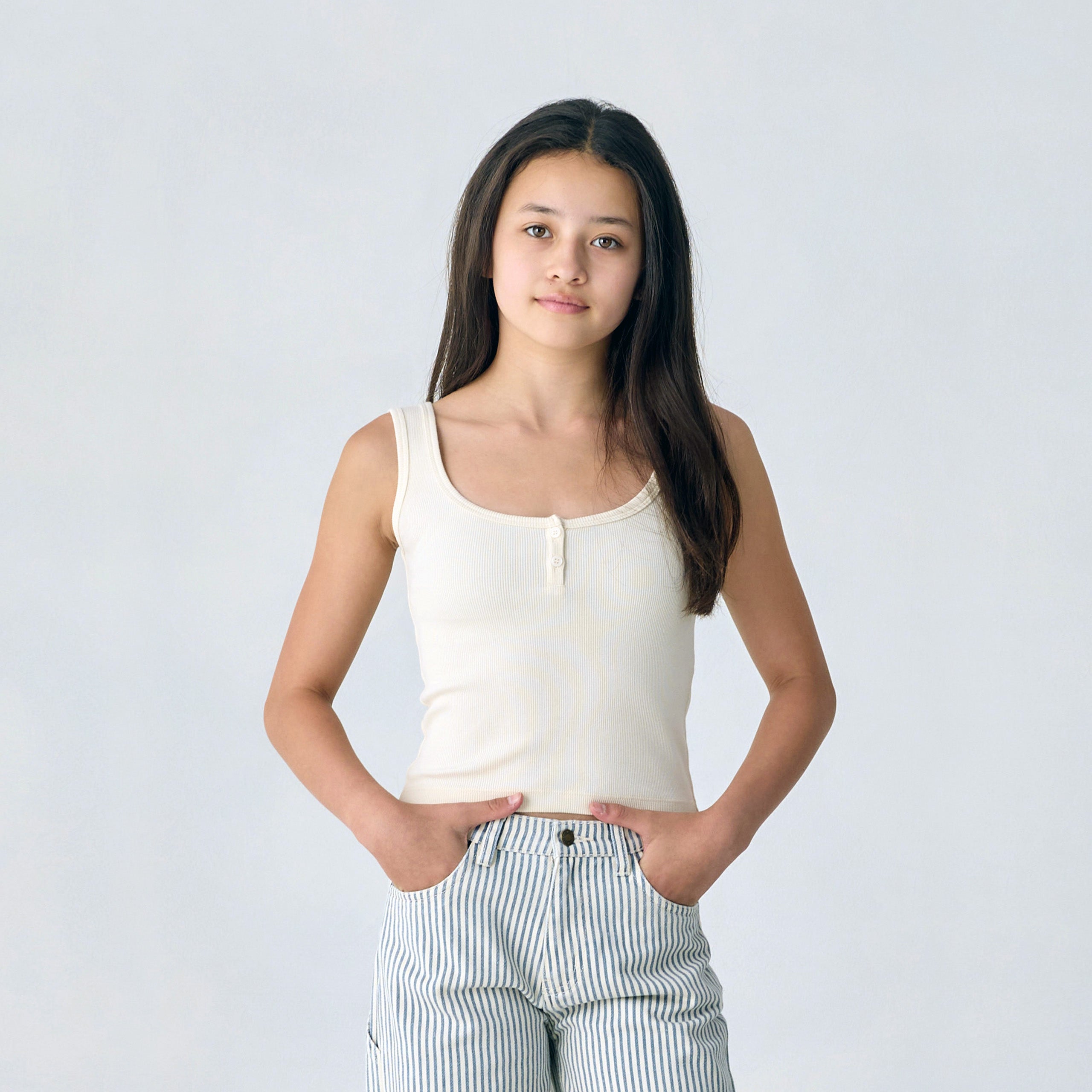 Teen Ribbed Tank Natural