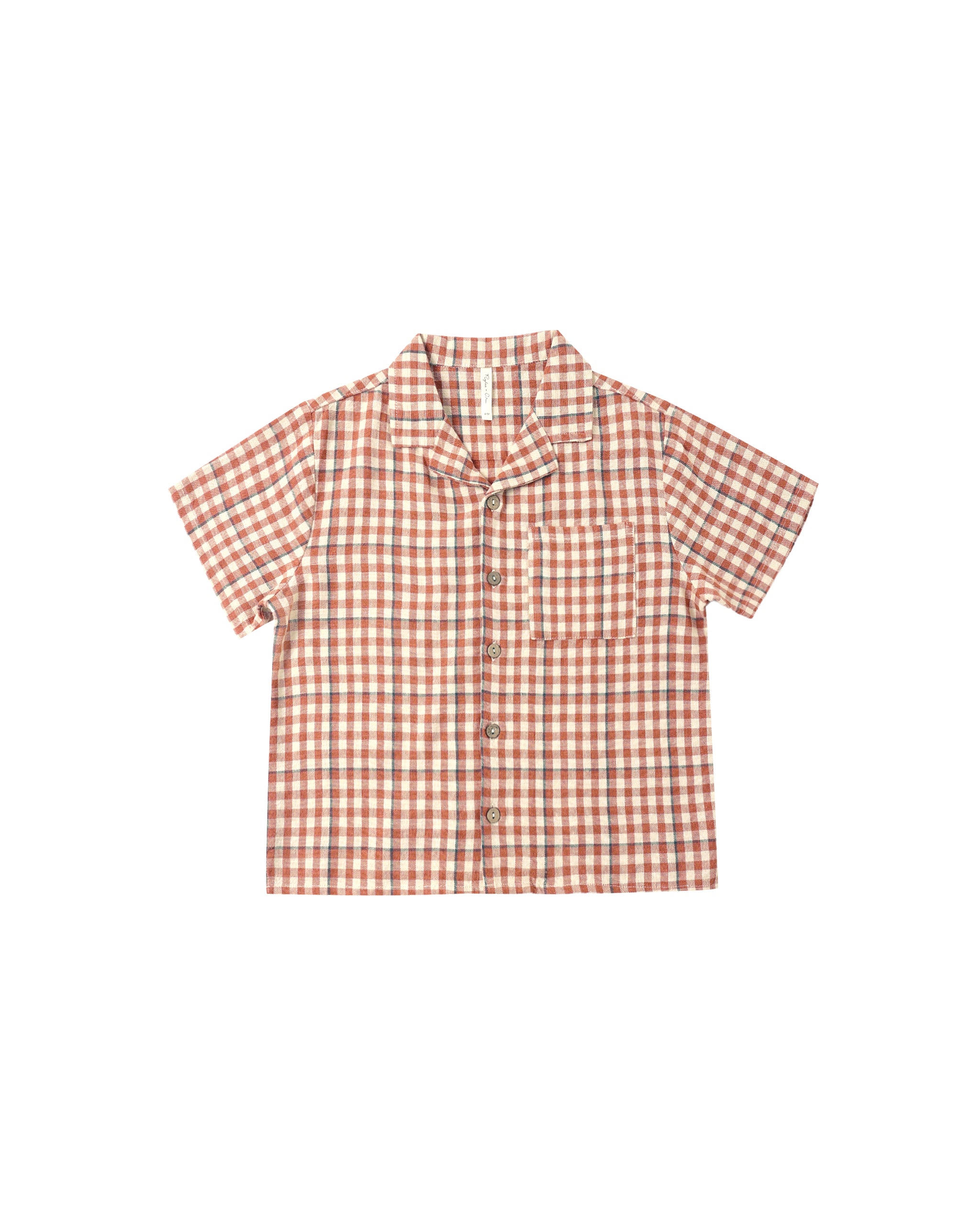 Lappel Collar Shirt Poppy Gingham
