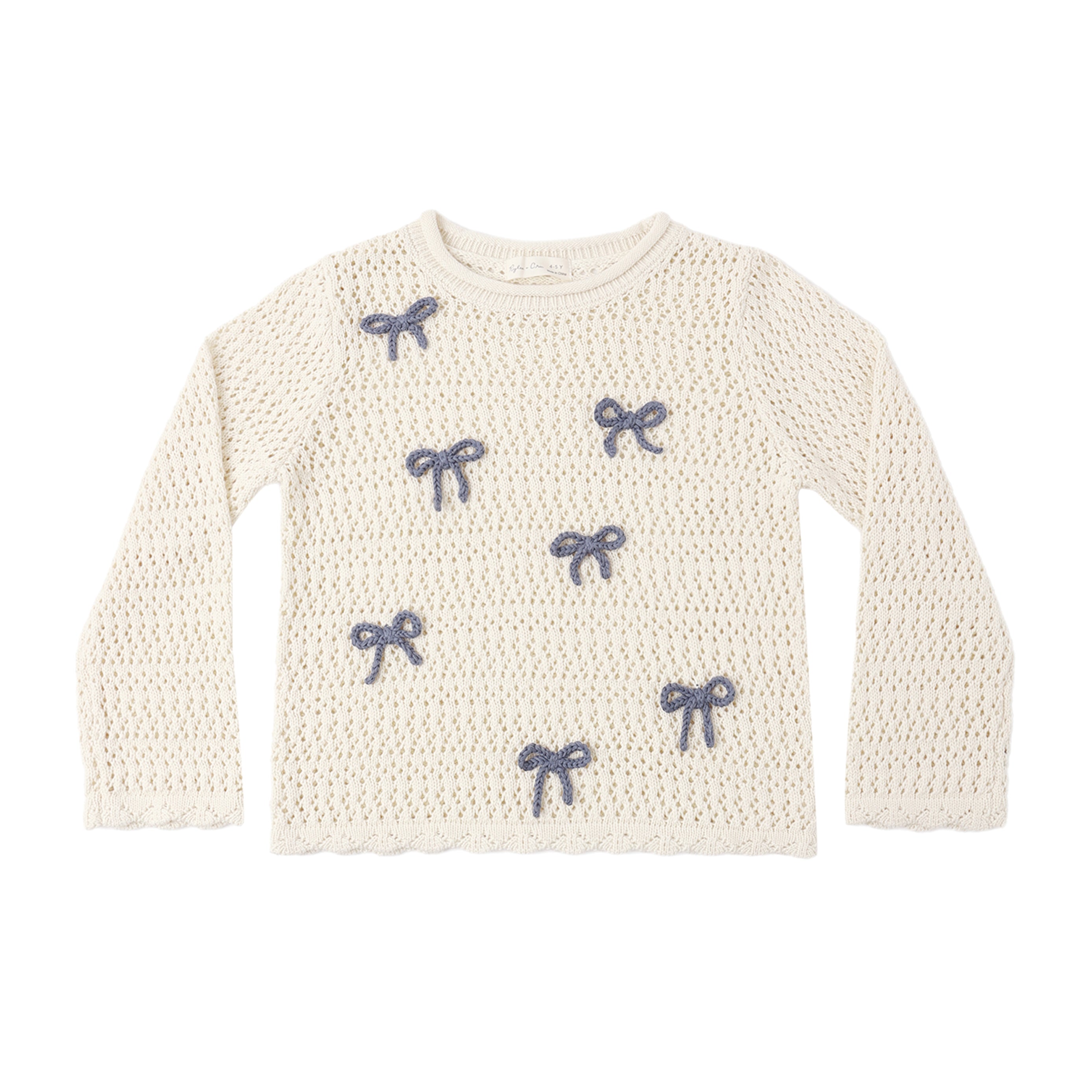 Crochet Knit Pullover || Bows