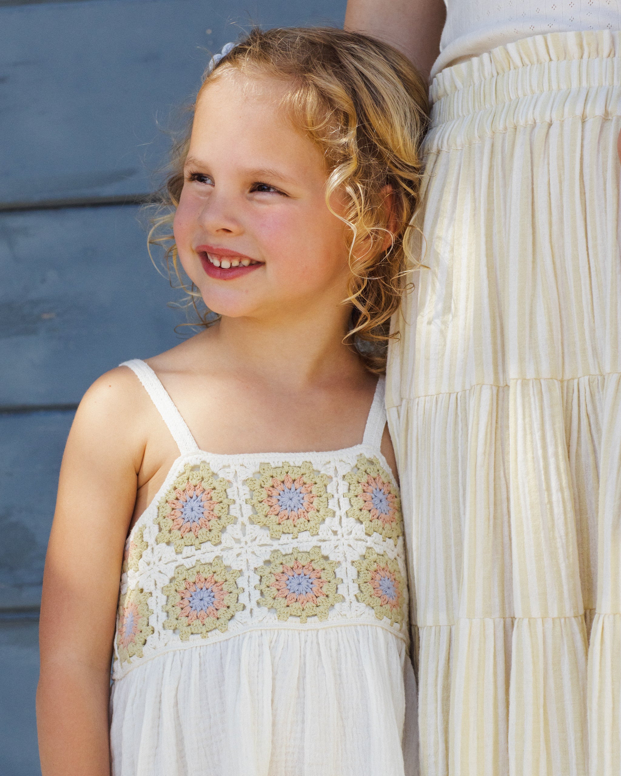 Crochet Sundress Citron Daisy Check