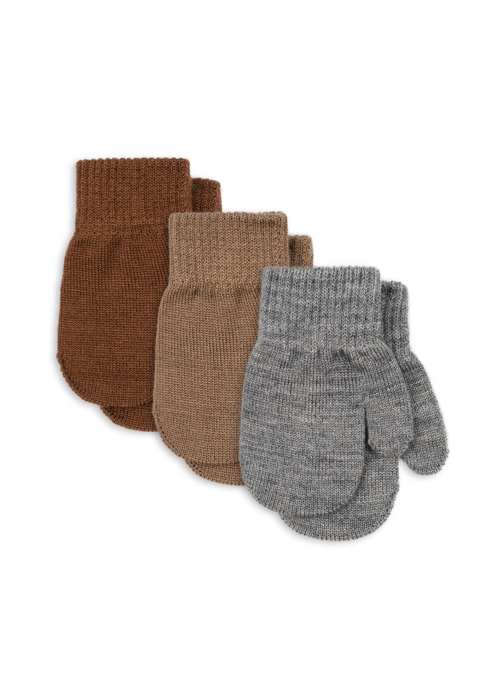 3 Pack Filla Mittens Grey, Beige, Brown