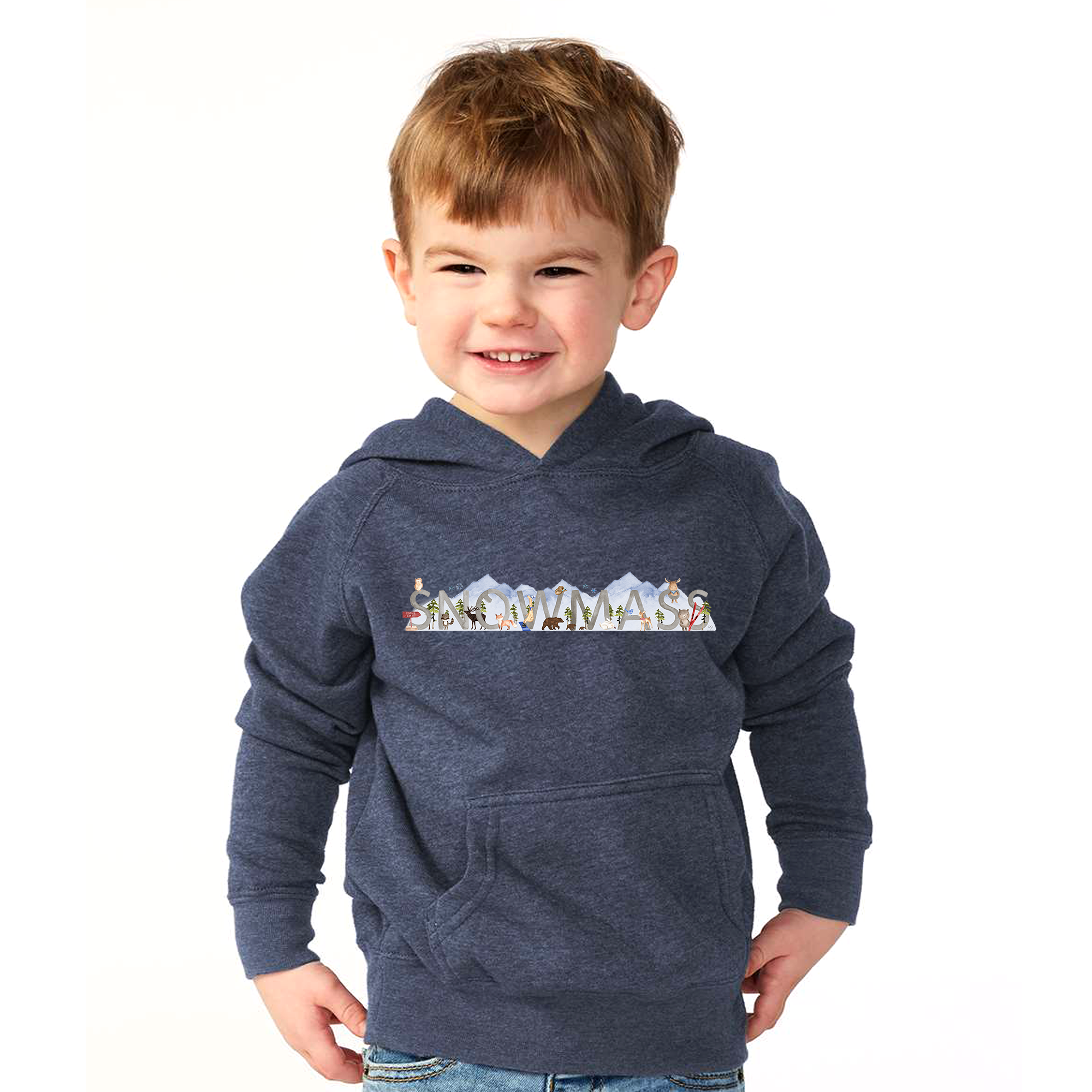 Snowmass Watercolor Hoodie Grey