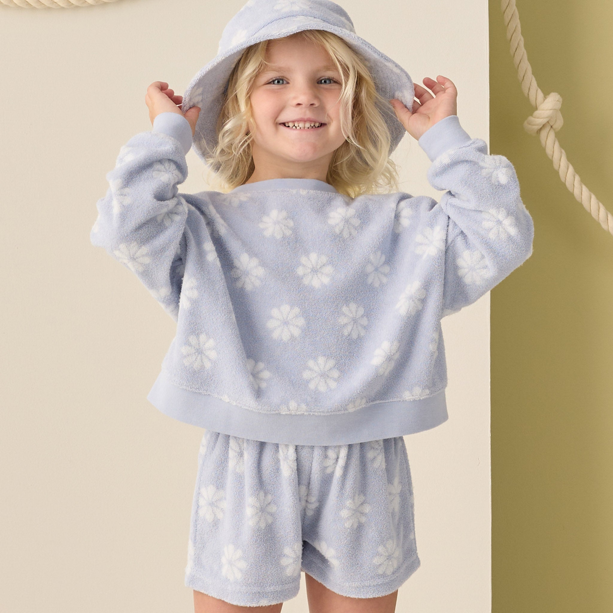 Summer Terry Set Periwinkle Daisy