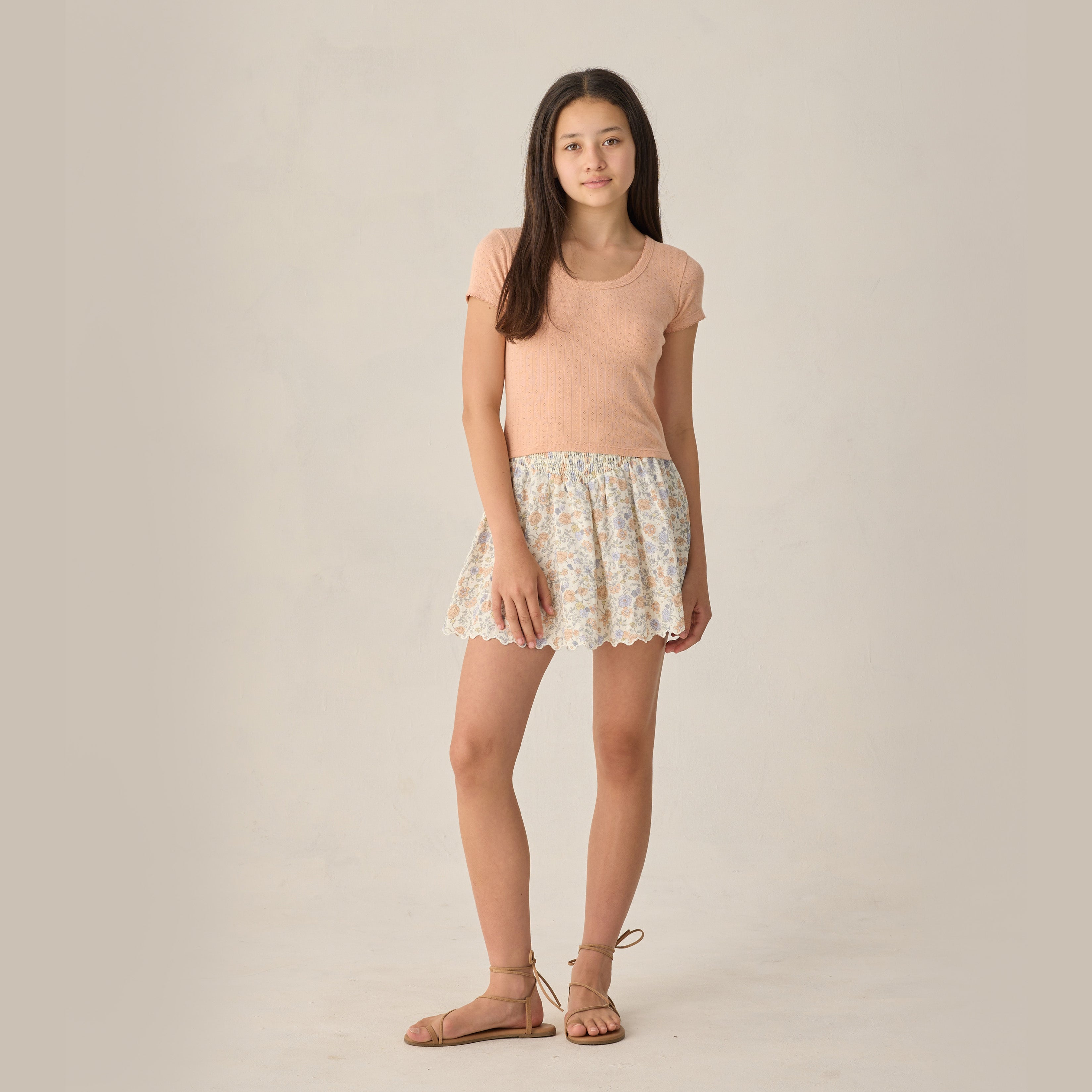 Teen Pointelle Jersey Melon