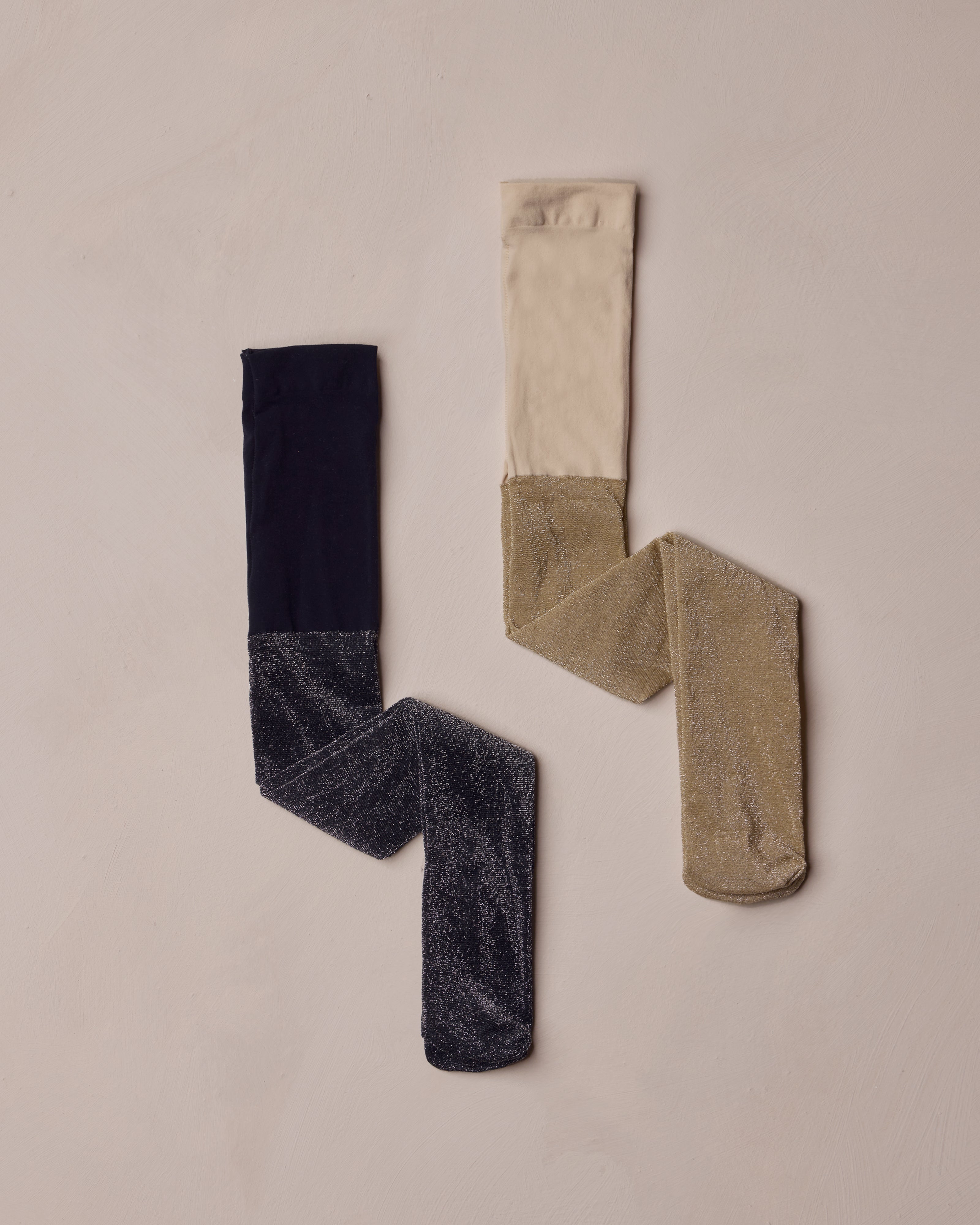 Shimmer Tights Ecru + Black