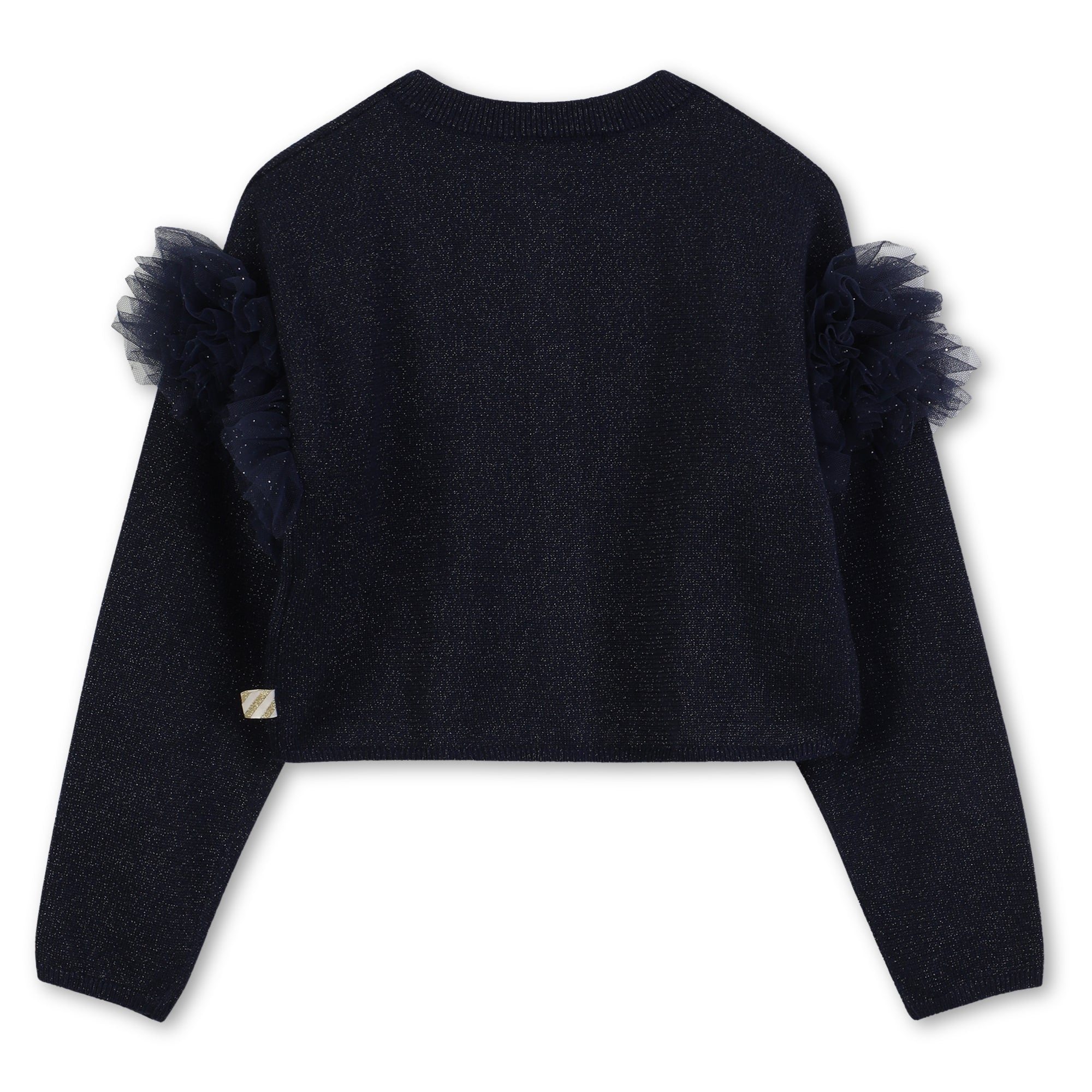 Girls Ruffled Shoulder Cardigan