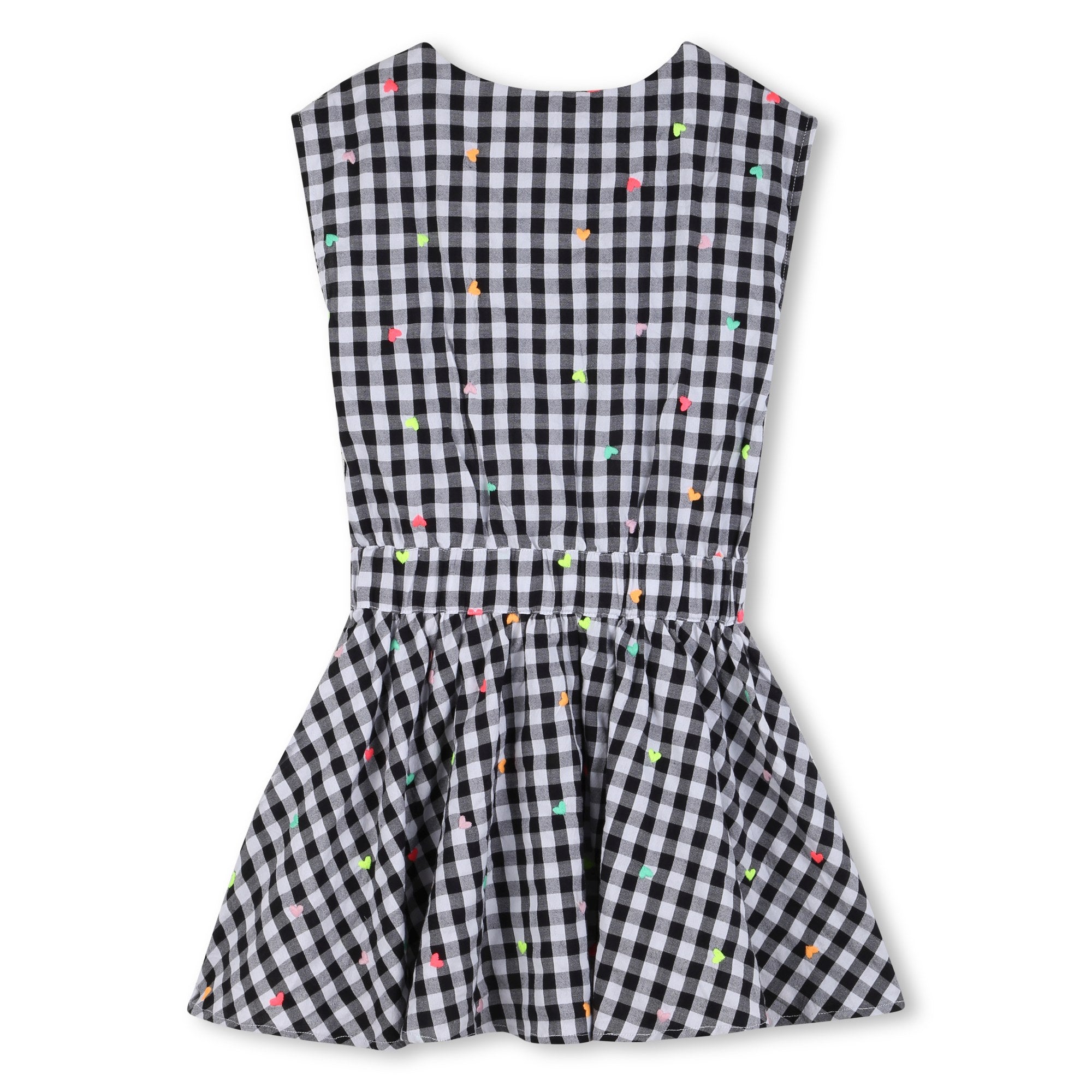 Hearts Embroidery Gingham Dress