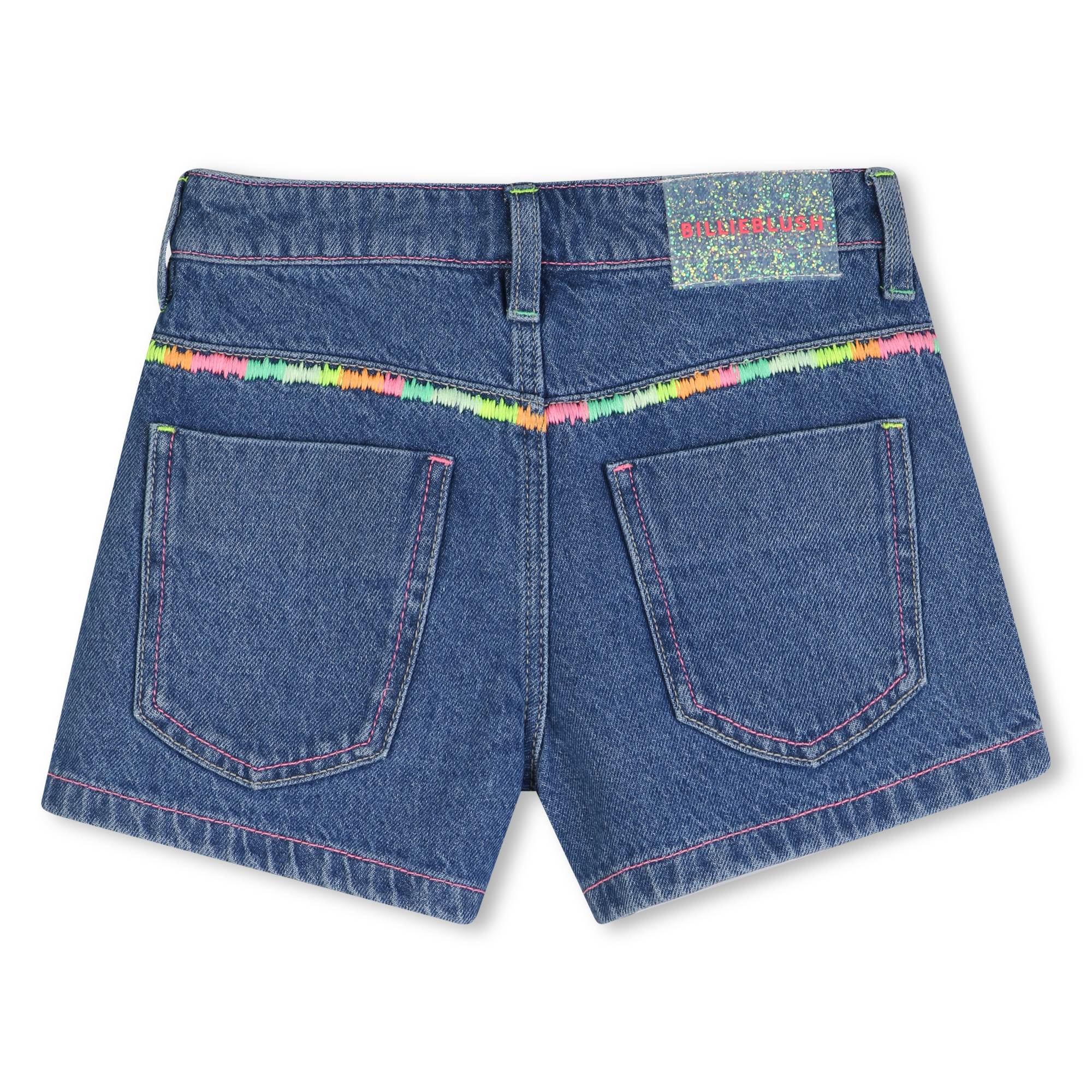 Embroidered Denim Shorts