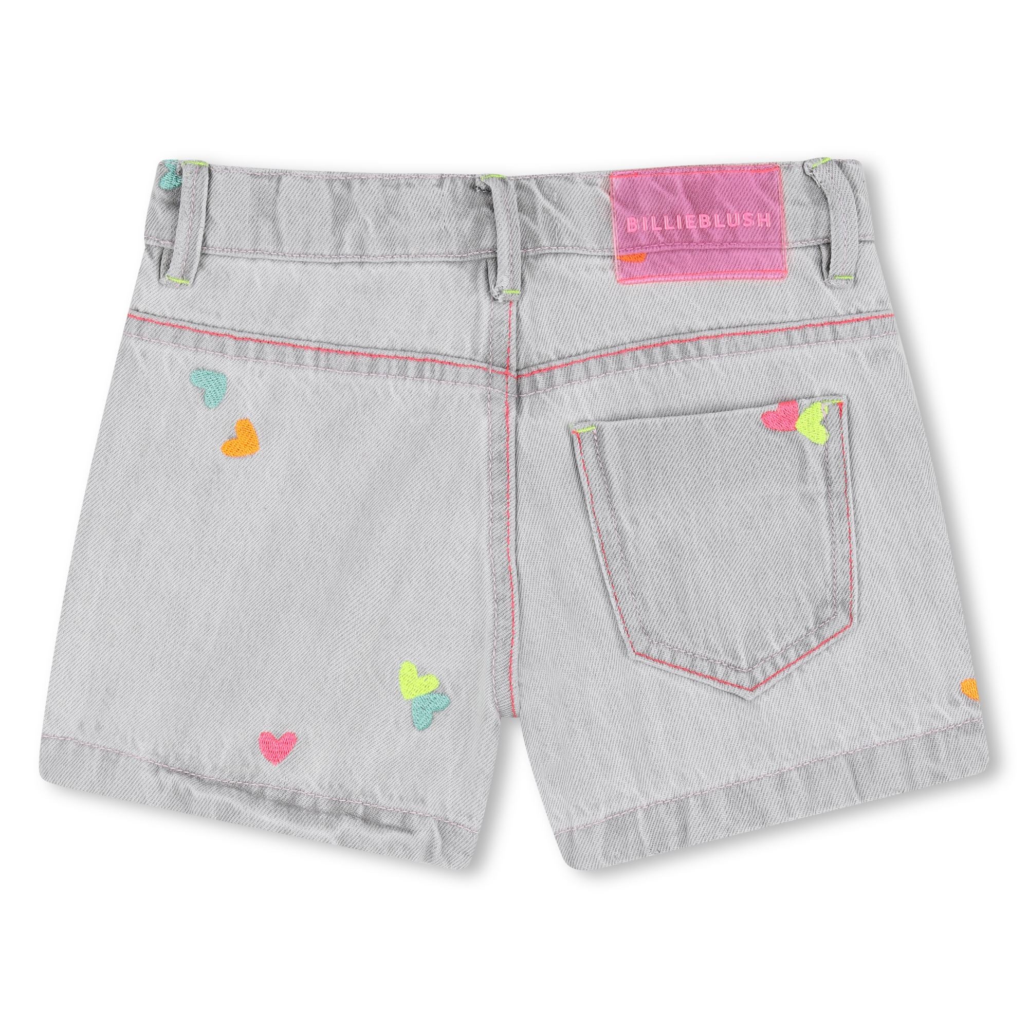 Embroidery Heart Denim Short