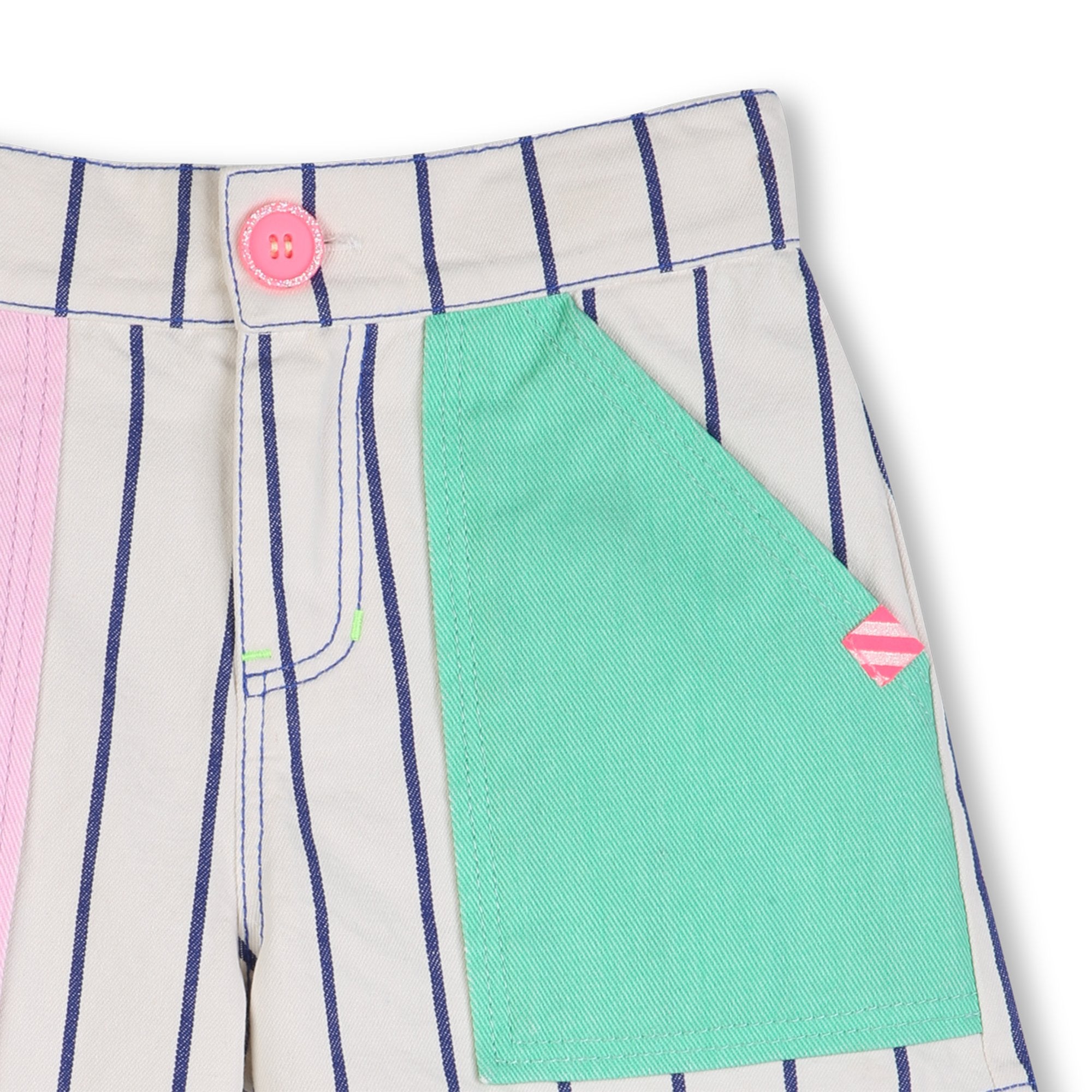 Contrast Pocket Striped Short