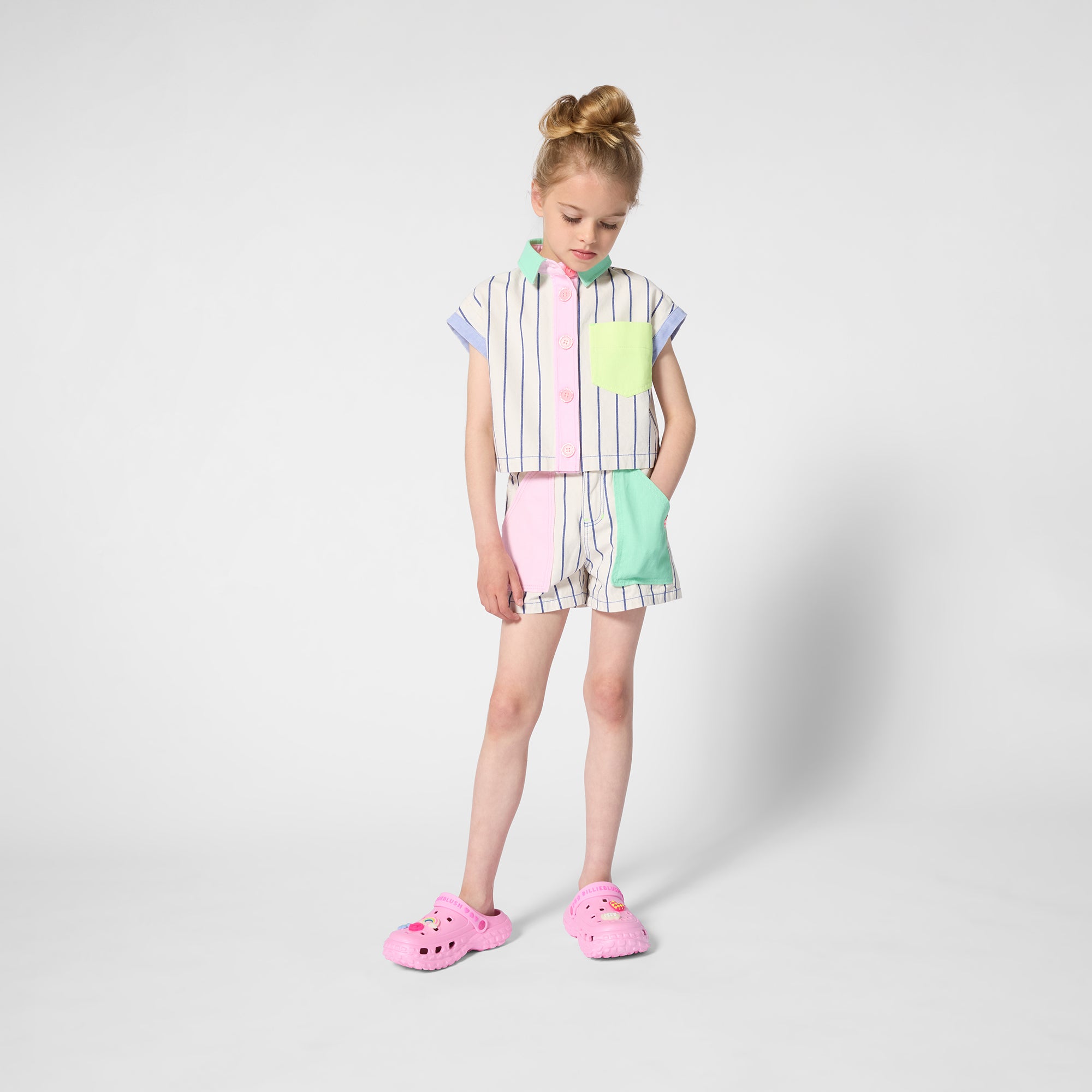 Contrast Pocket Striped Short